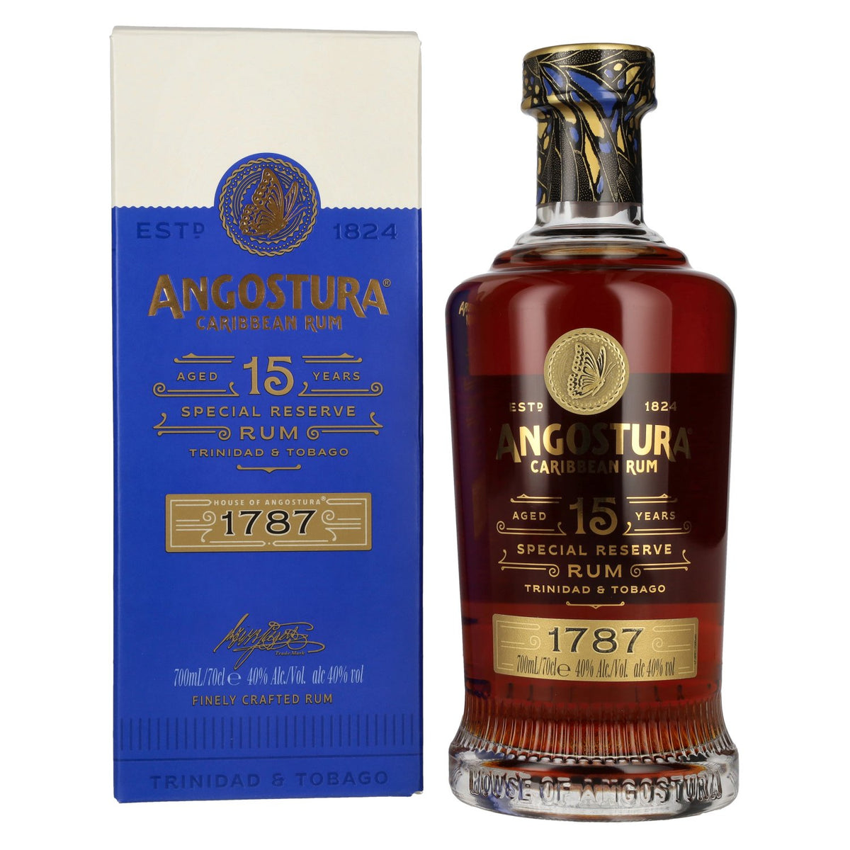 Angostura 1787 15 Years Old Super Premium Rum 40% Vol. 0,7l in gift box