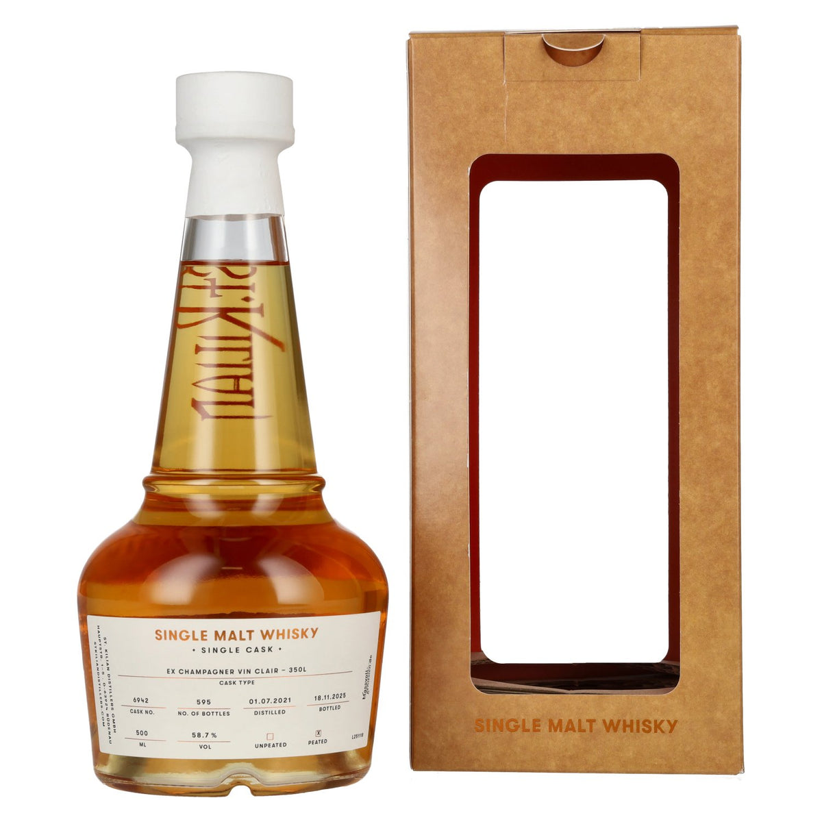 St. Kilian EX CHAMPAGNER VIN CLAIR Single Cask Malt Whisky 58,7% Vol. 0,7l in Geschenkbox