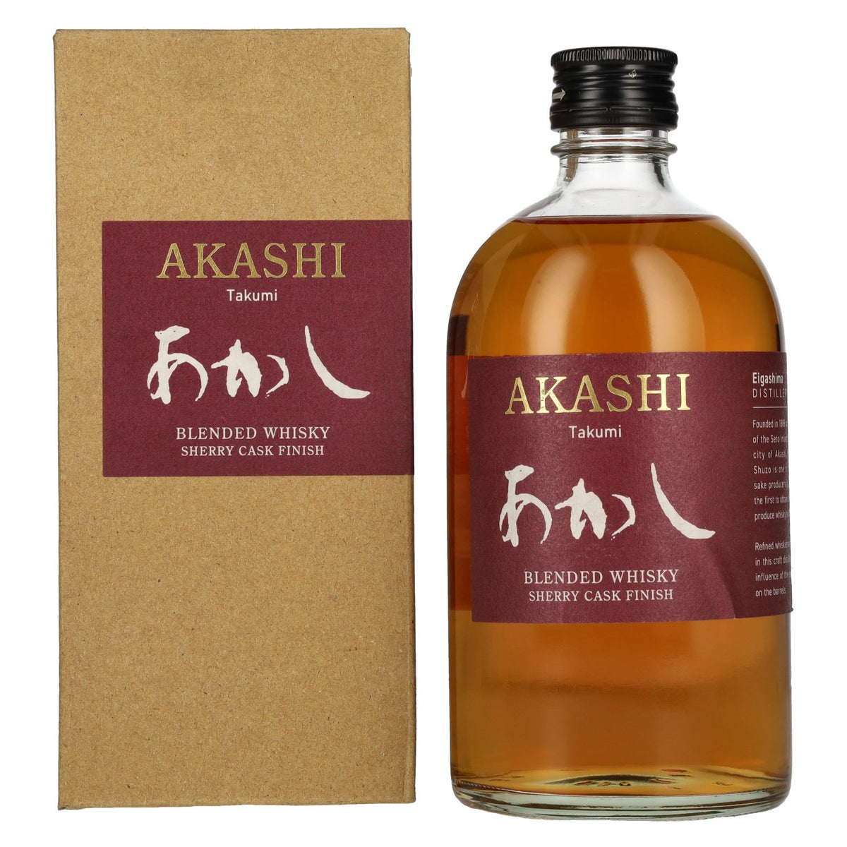 AKASHI Takumi Sherry Cask Finish Japanese Blended Whisky 40% Vol. 0,5l in Geschenkbox