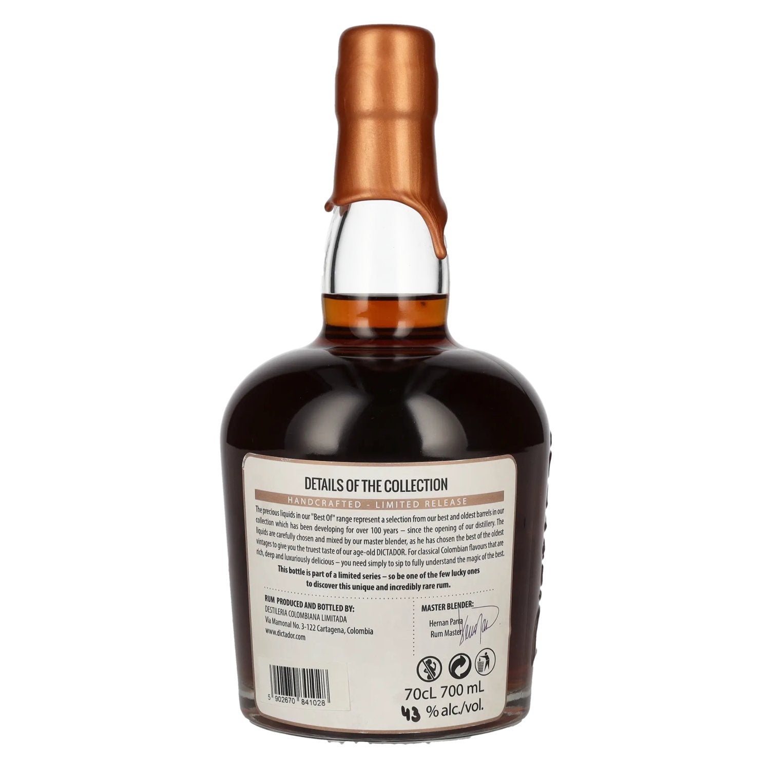 Dictador BEST OF 1987 ALTISIMO Rhum colombien 30YO/010317/EX-W278 43% vol. 0,7l