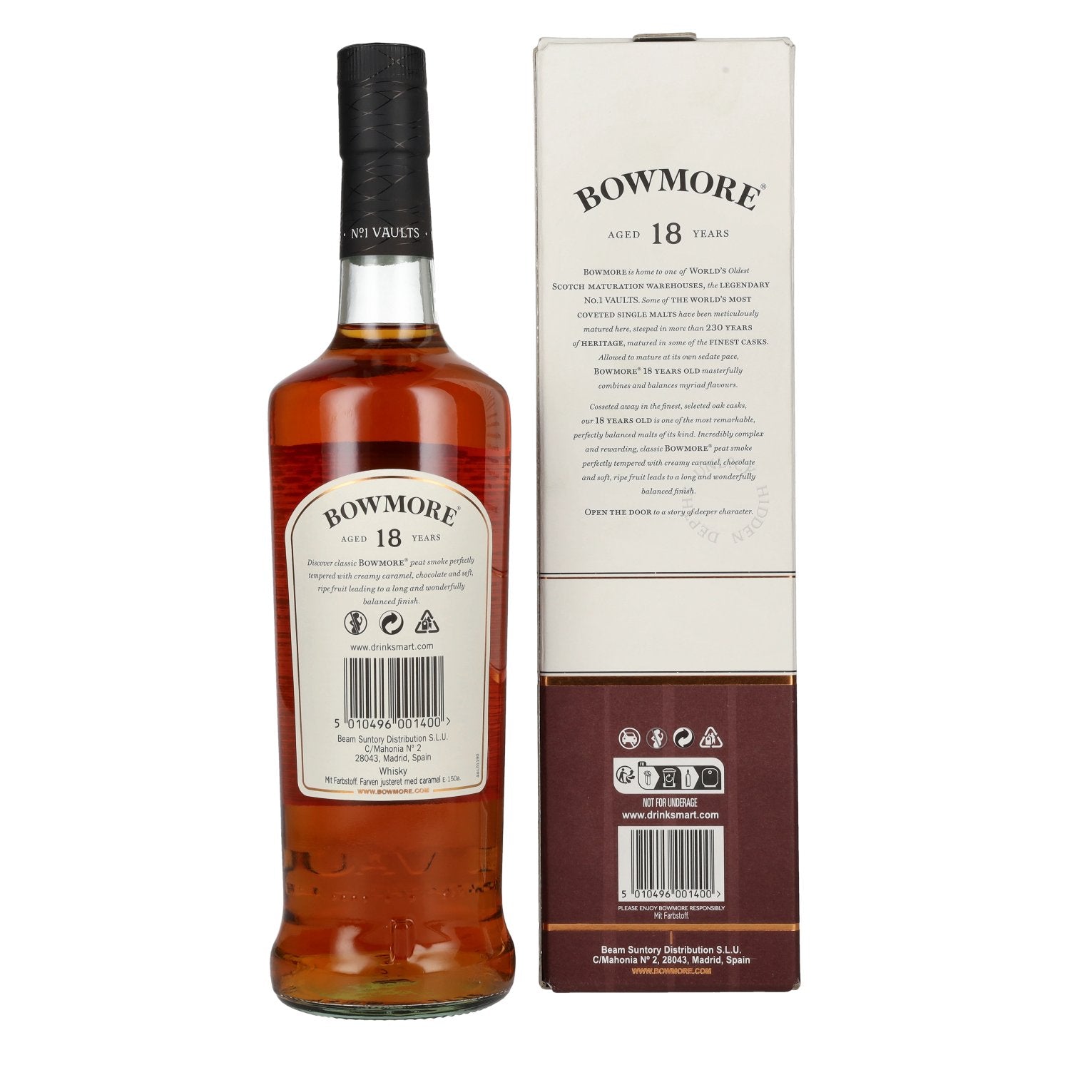 Bowmore 18 Years Old Islay Single Malt Scotch Whisky 43% Vol. 0,7l en boîte cadeau