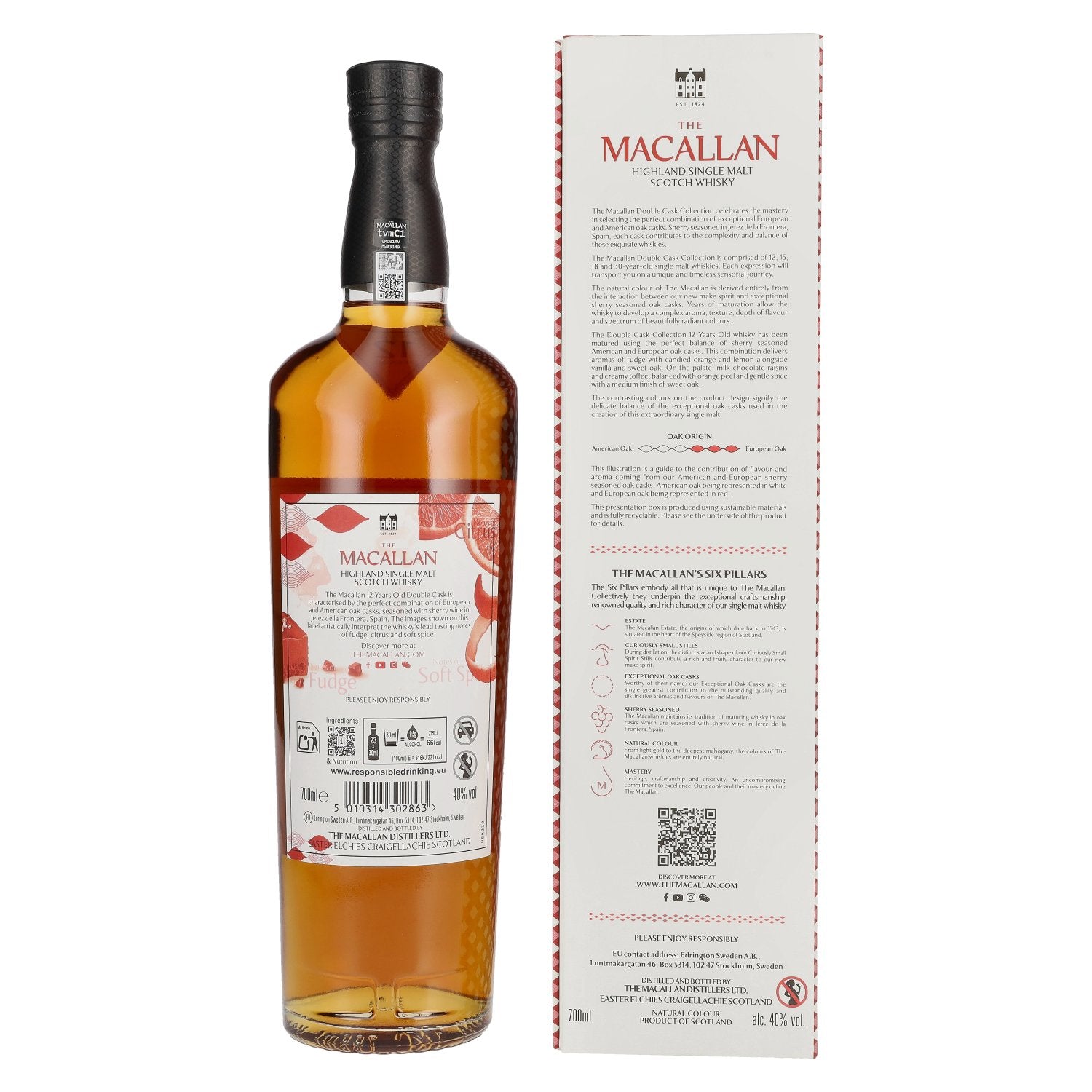 The Macallan 12 Years Old DOUBLE CASK COLLECTION 40% Vol. 0,7l in Geschenkbox