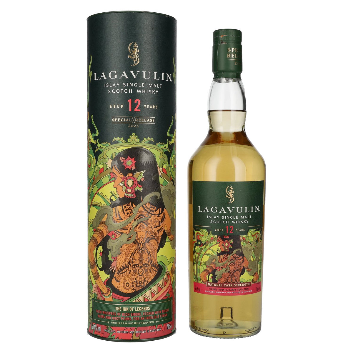 Lagavulin 12 ans d'âge THE INK OF LEGENDS Special Release 2023 56,4% vol. 0,7l en boîte cadeau