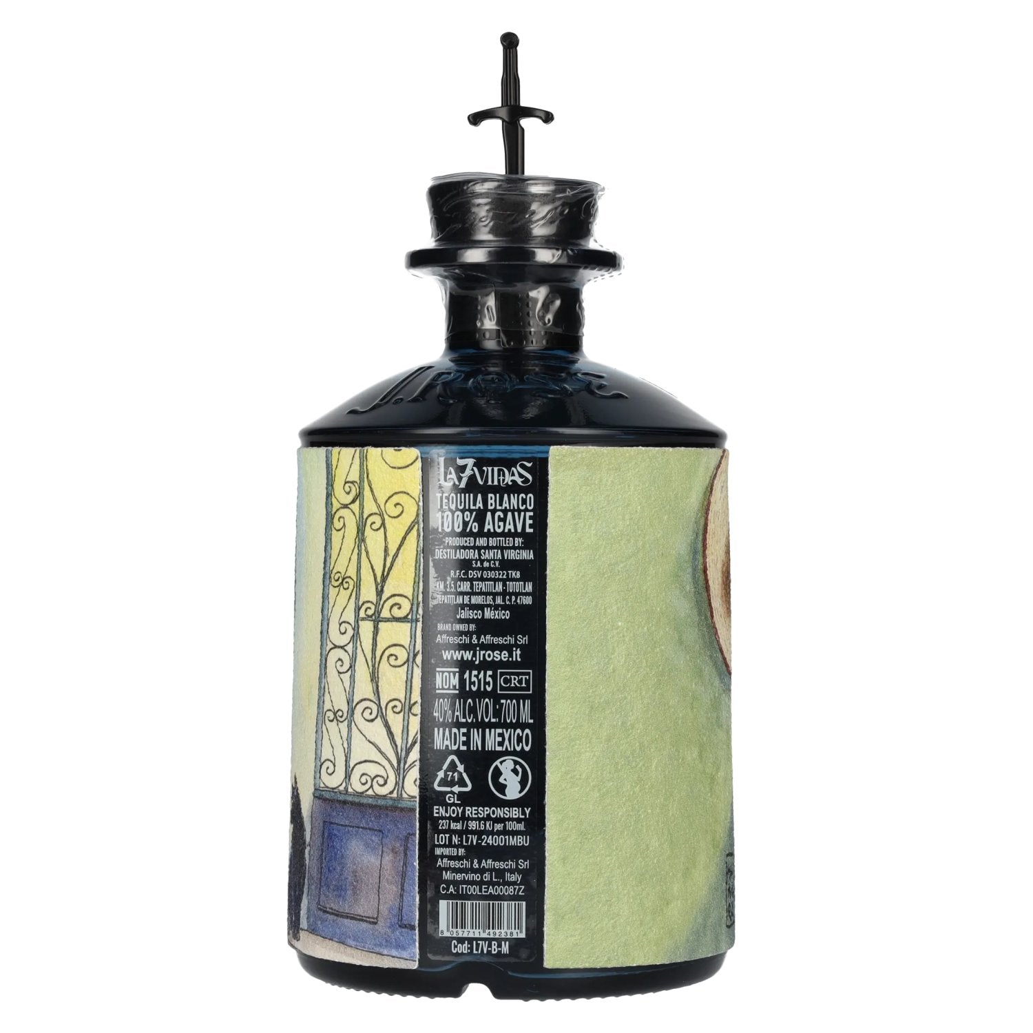La7Vidas Tequila Blanco 100% Agave 40% Vol. 0,7l