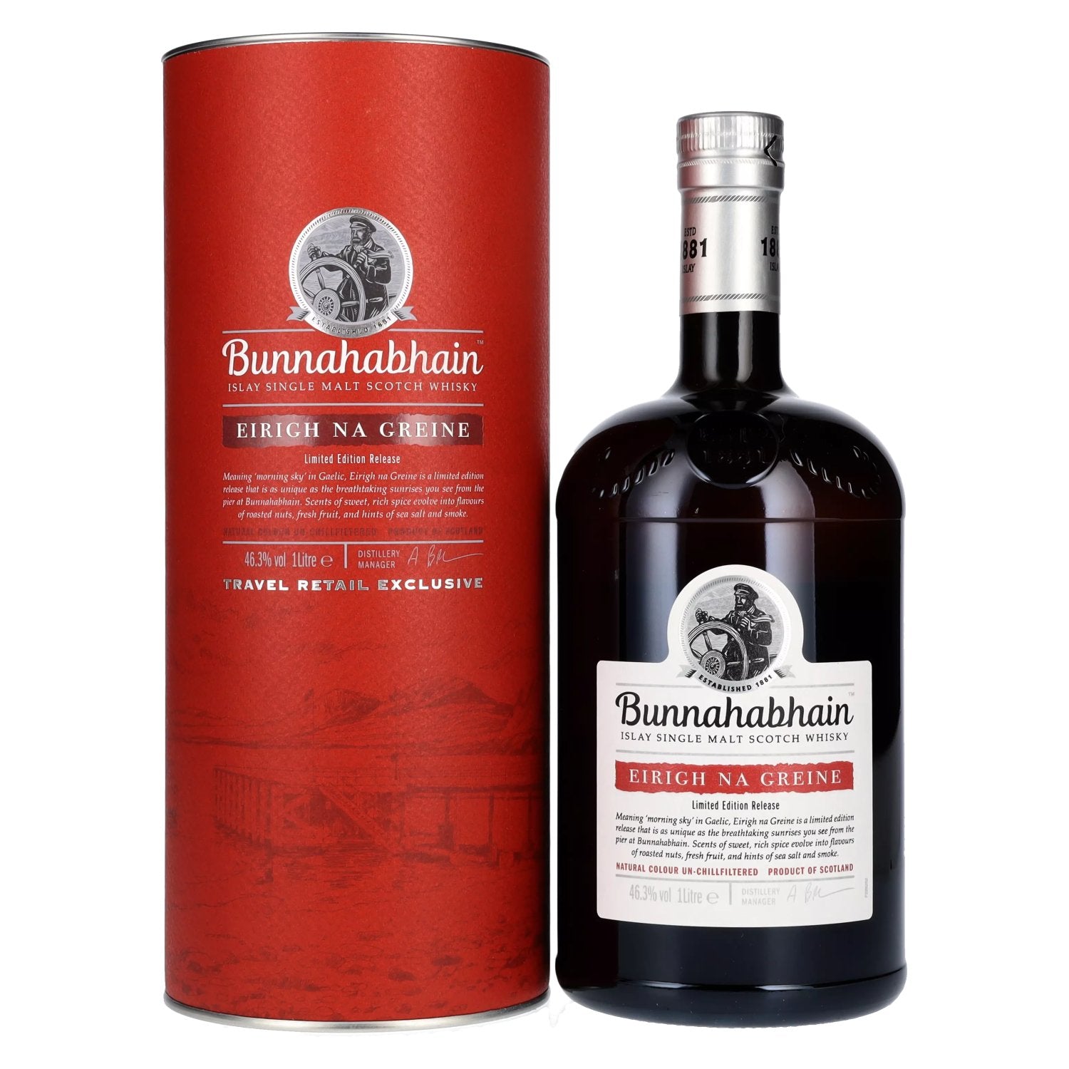 Bunnahabhain EIRIGH NA GREINE Islay Single Malt Scotch Whisky 46,3% Vol. 1l en coffret cadeau