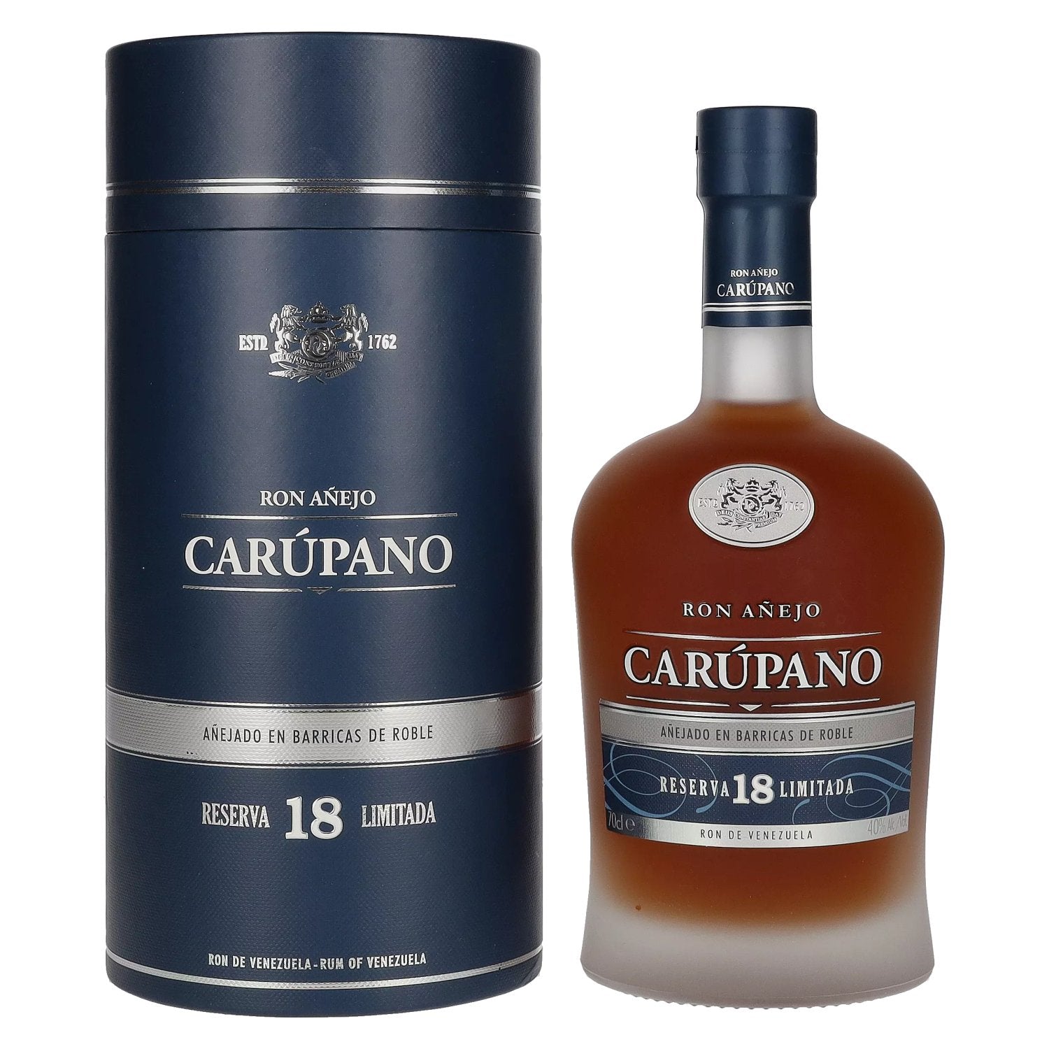 Ron Añejo Carúpano Reserva 18 Limitada 40% Vol. 0,7l en boîte cadeau