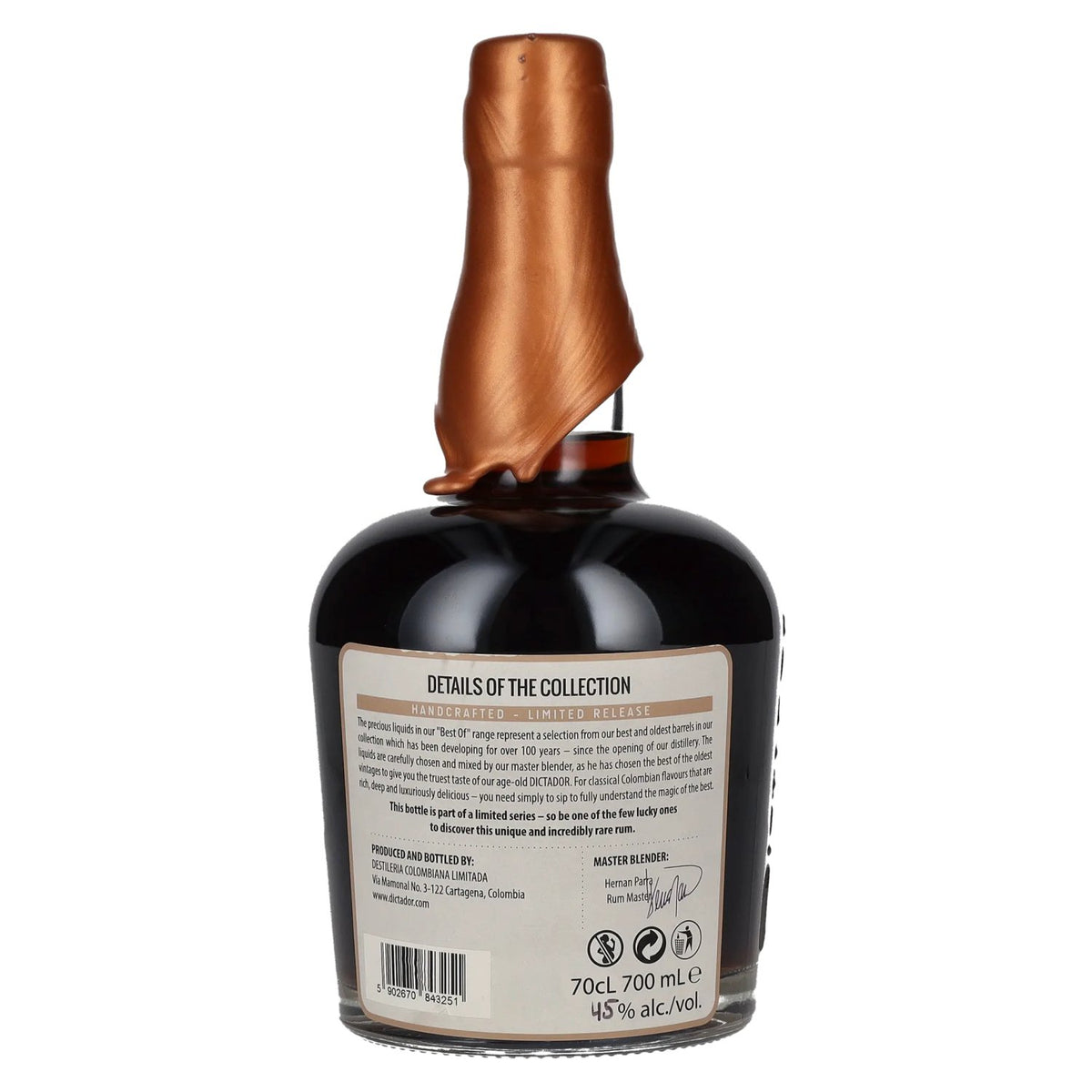 Dictador BEST OF 1978 EXTREMO Rhum colombien 41YO/040619/EX-SM218 45% vol. 0,7l