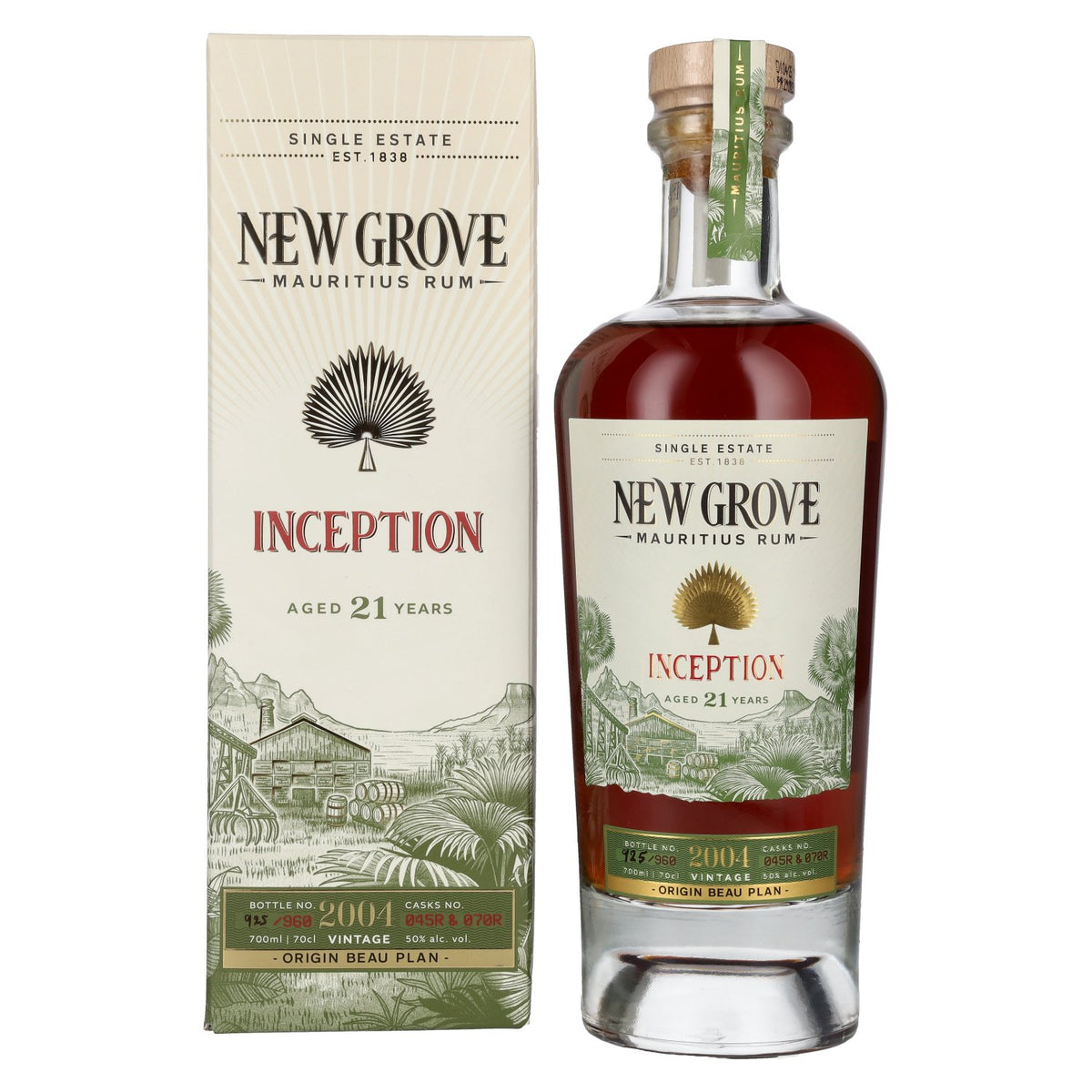 New Grove Rum INCEPTION 21 Years Old Mauritius Rum Vintage 2004 50% Vol. 0,7l en boîte cadeau