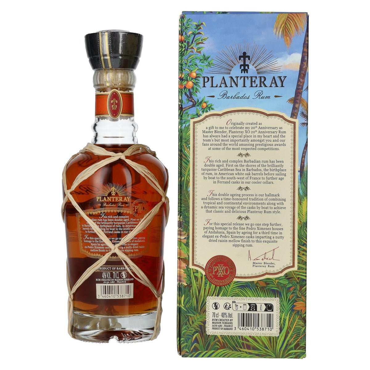 Planteray Rum PXXO 20th Anniversary Barbados Rum 40% Vol. 0,7l en boîte cadeau