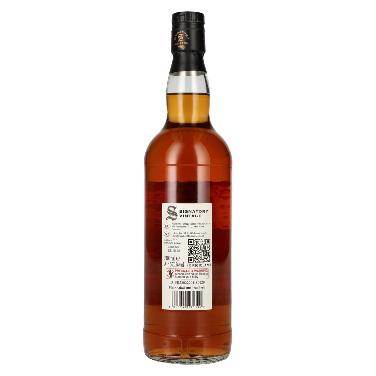 Signatory Vintage 100 Proof Edition BLAIR ATHOL 11 Years Old Single Malt #64 2014 57,1% Vol. 0,7l