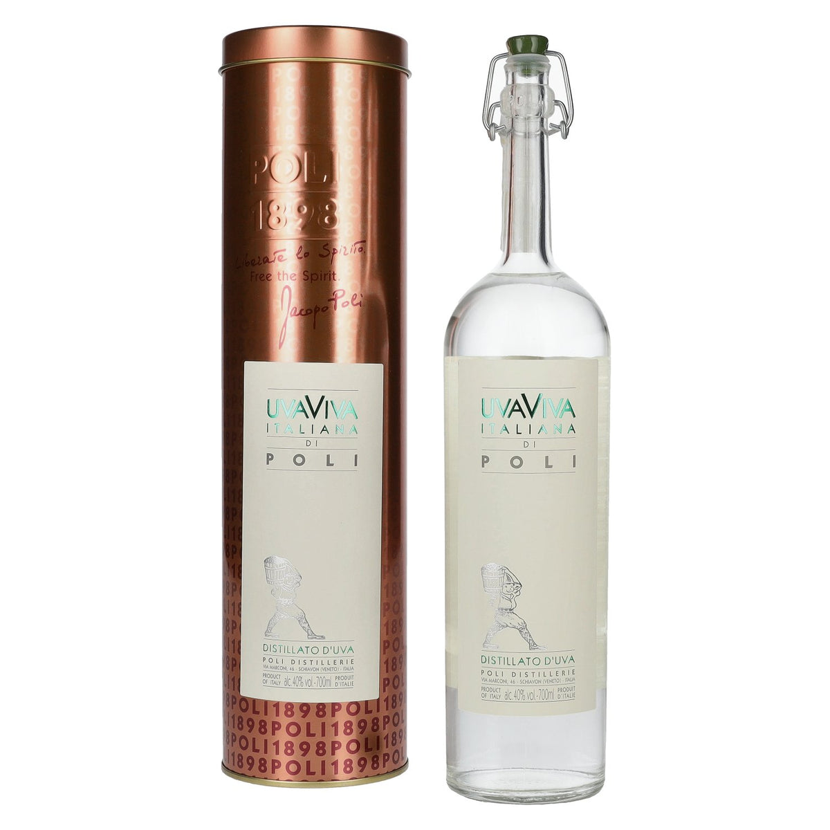 Poli UVAVIVA Italiana 40% vol. 0,7l en Tinbox