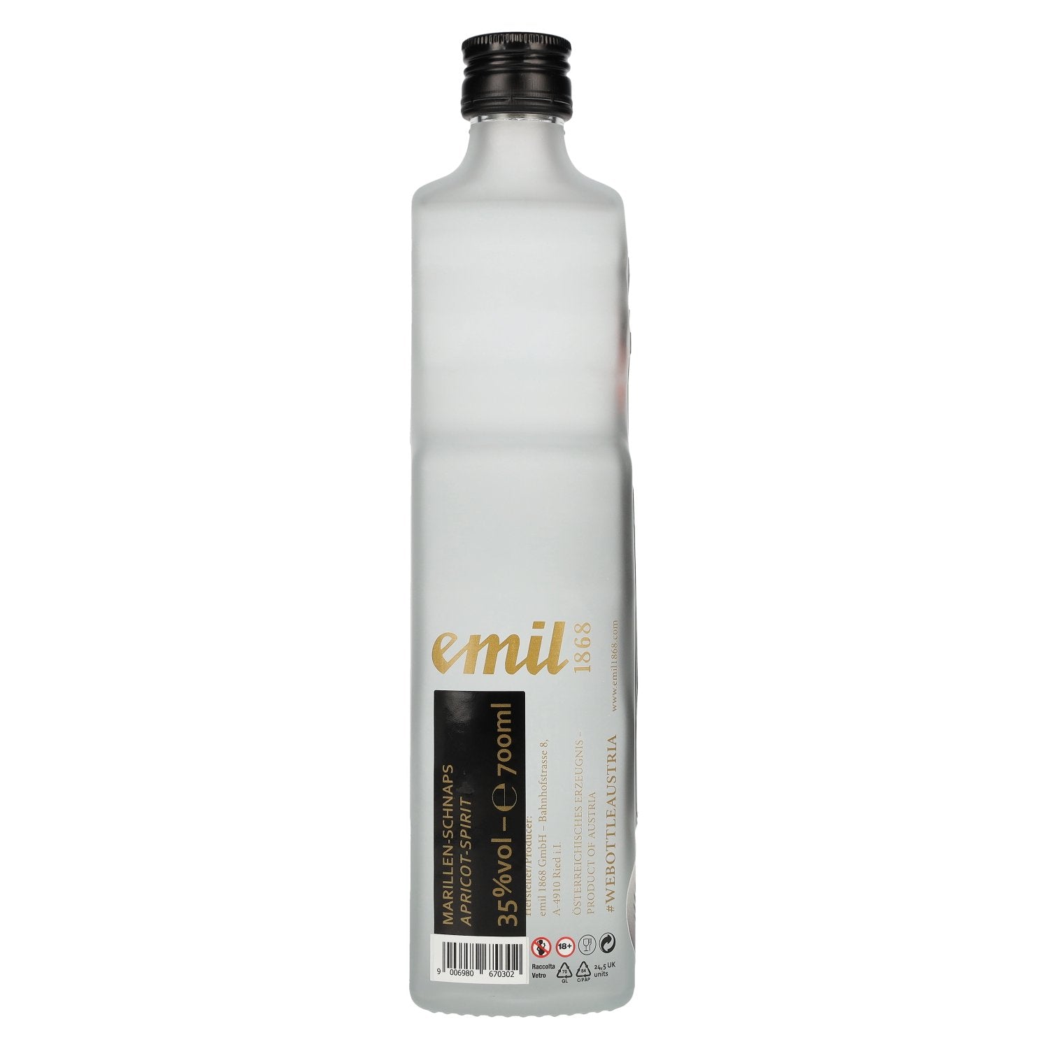 emil 1868 Eau-de-vie d'abricot 35 % vol., 0,7 l, en bouteille autrichienne