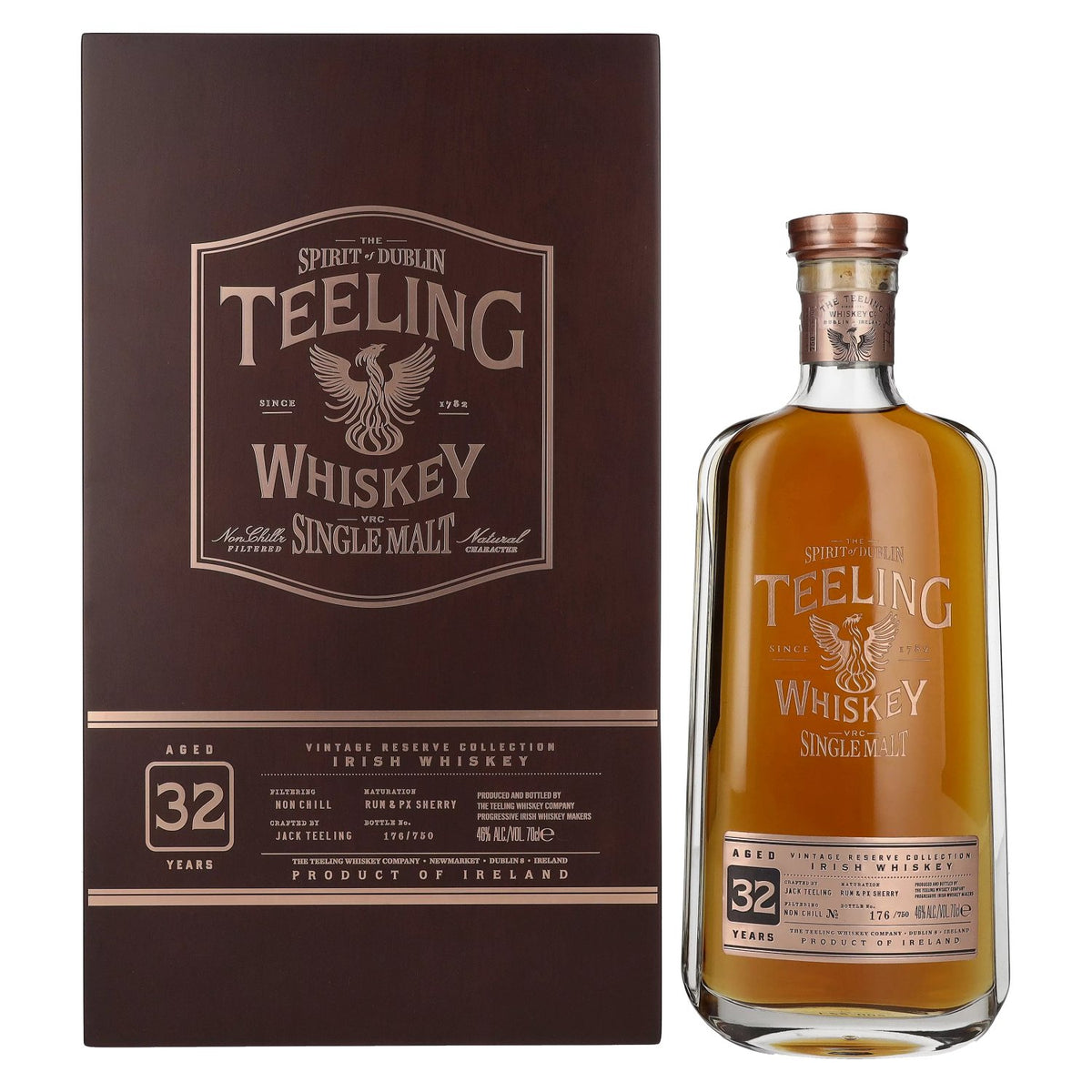 Teeling Whiskey 32 Years Old VINTAGE RESERVE COLLECTION 46% vol. 0,7l dans une caisse en bois