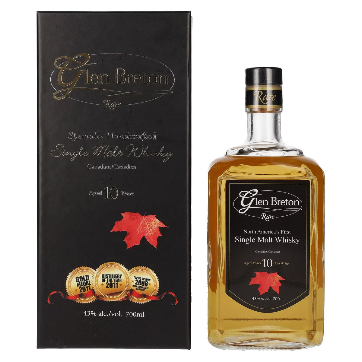 Glen Breton Rare 10 Years Old Canada's First Single Malt Whisky 43% Vol. 0,7l in gift box