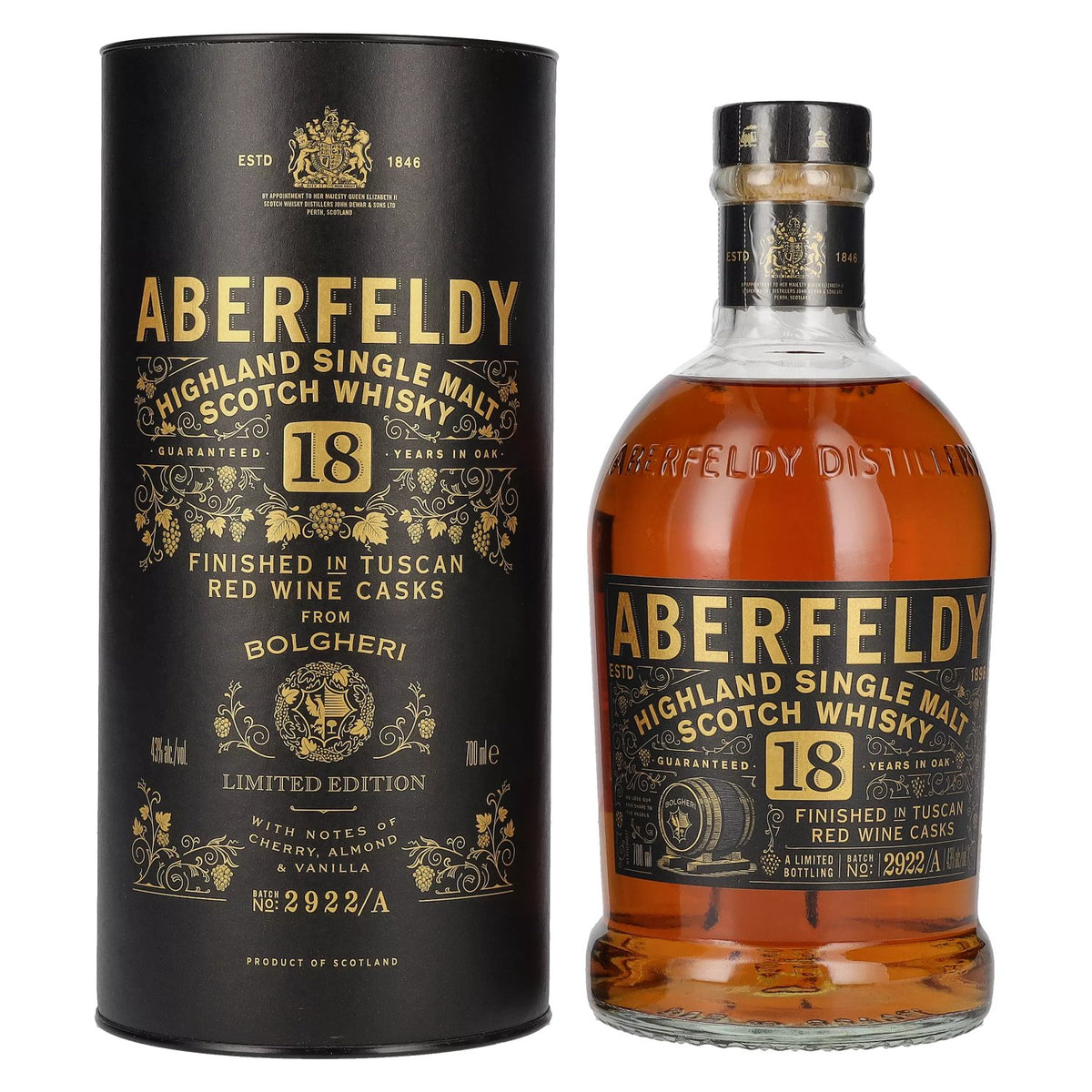 Aberfeldy 18 Years Old Red Wine Casks BOLGHERI 43% Vol. 0,7l in gift box