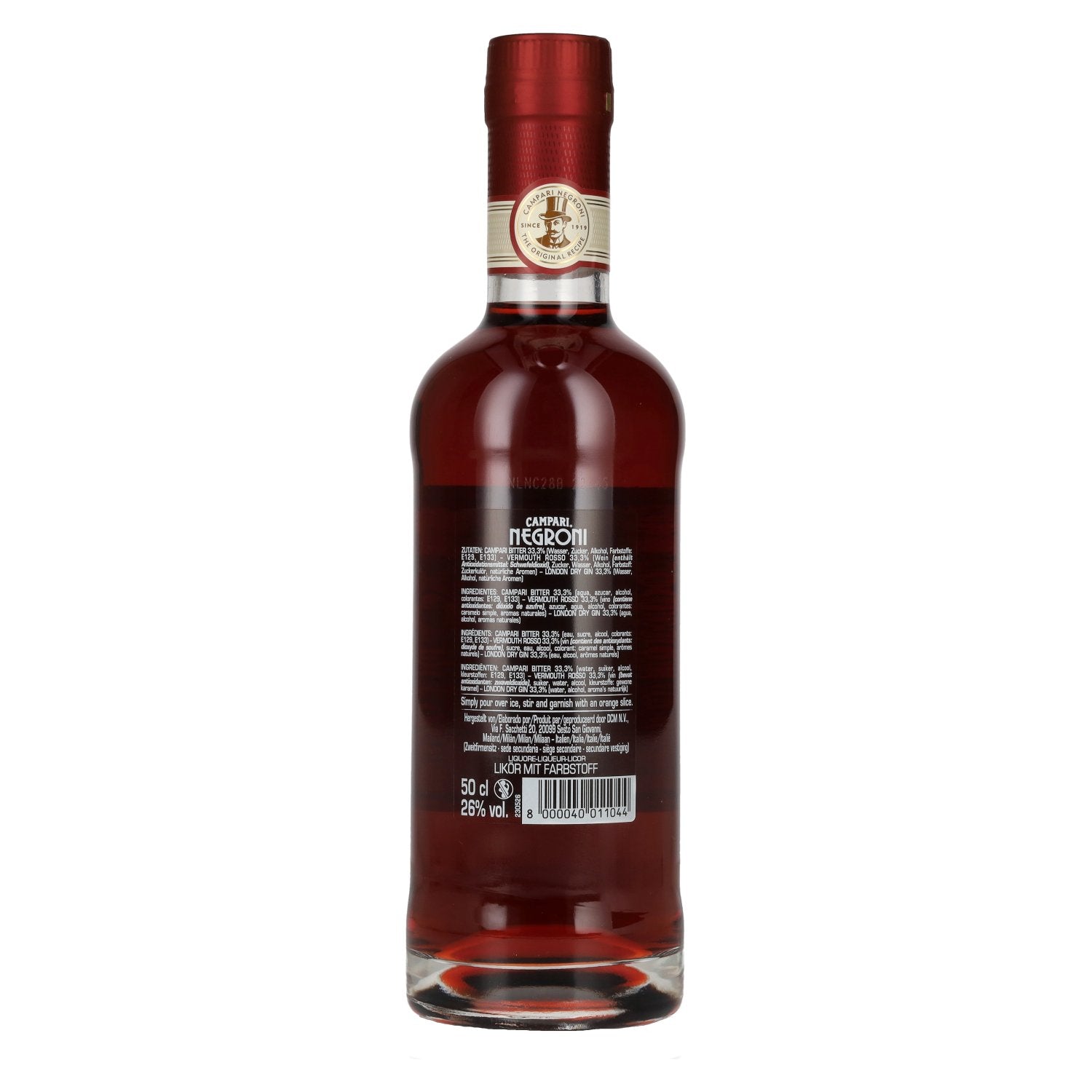 Campari NEGRONI Ricetta Originale Classic Cocktail 26% Vol. 0,5l