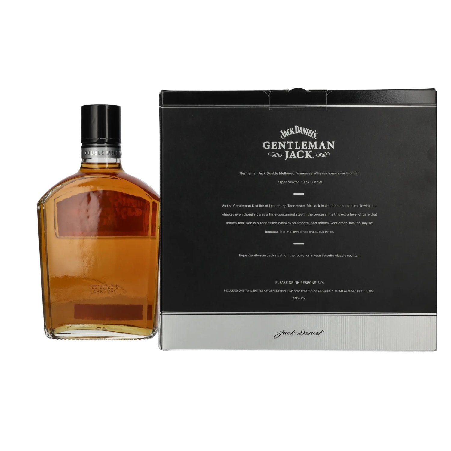 Jack Daniel's GENTLEMAN JACK Tennessee Whiskey 40% Vol. 0.7l in gift box with 2 glasses