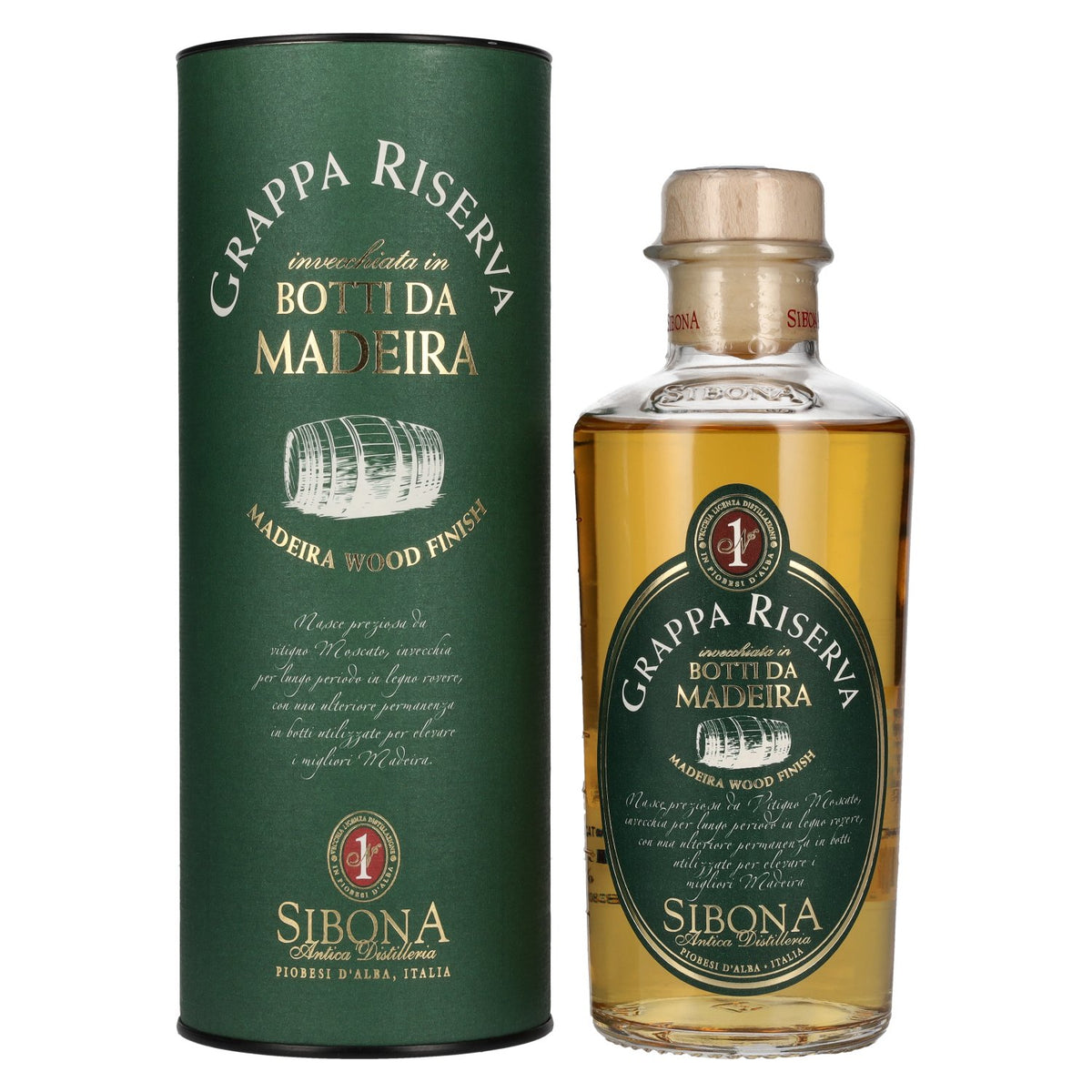 Sibona GRAPPA RISERVA Botti da MADEIRA 40 % vol. 0,5 l dans un coffret cadeau
