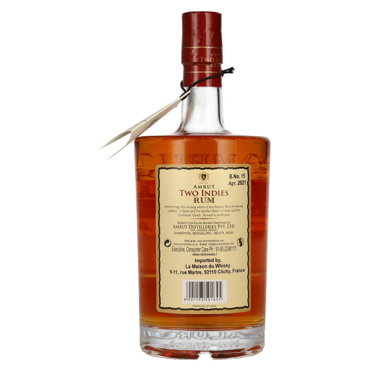 Amrut Two Indies Rum 42.8% ABV 0.7l