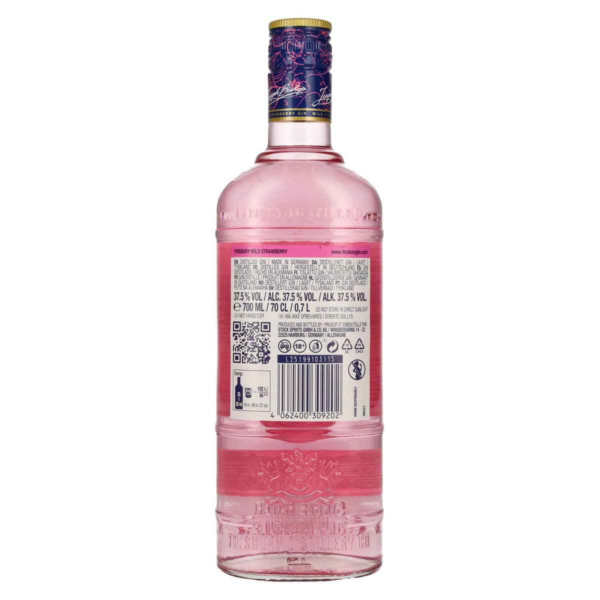 Finsbury Wild Strawberry Distilled Gin 37.5% ABV 0.7l