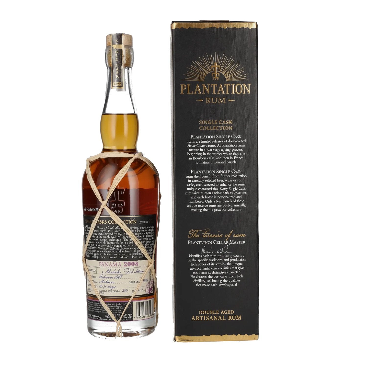 Plantation Rum PANAMA Single Cask White Pineau des Charentes Finish 2008 46,5% Vol. 0,7l in Geschenkbox