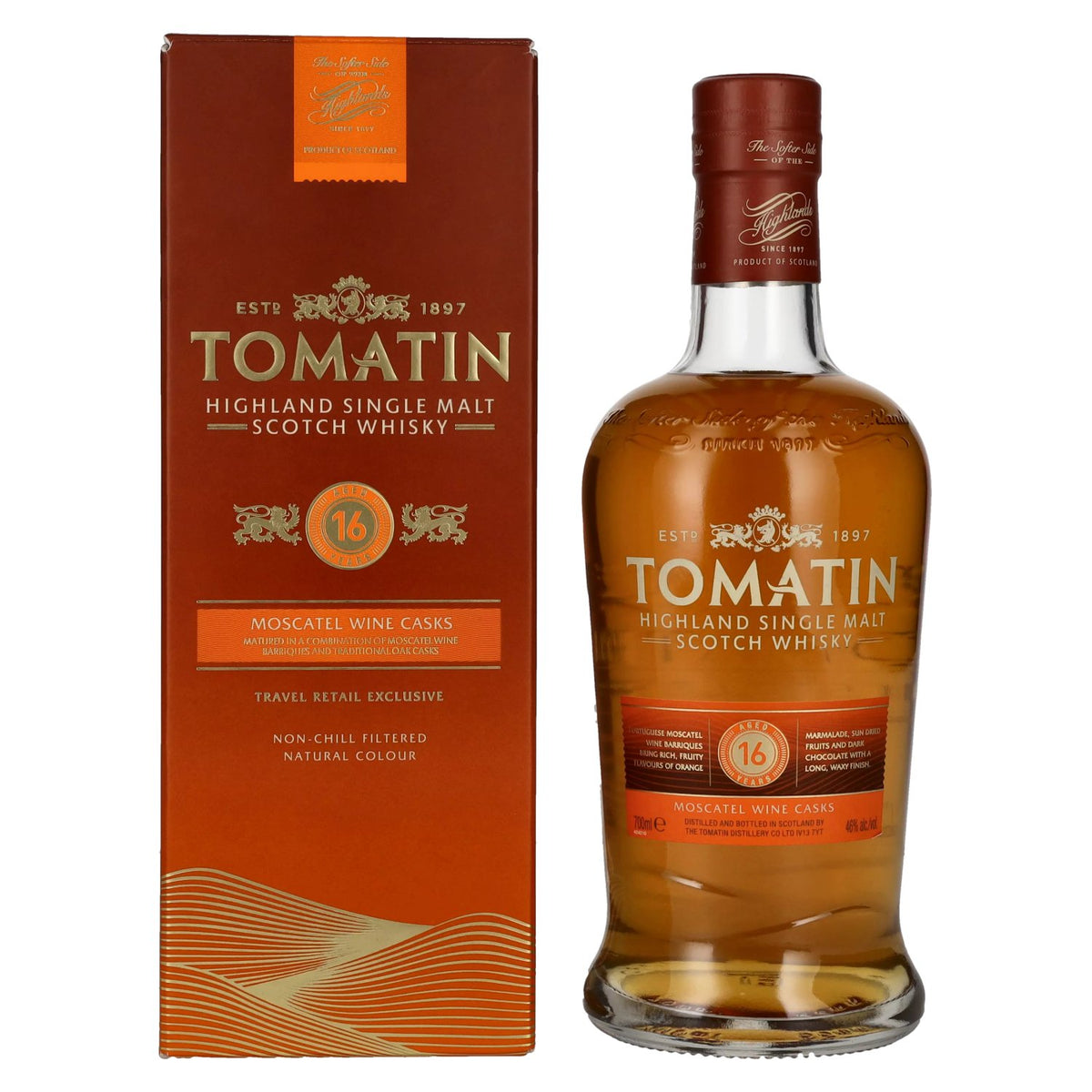 Tomatin 16 Years Old MOSCATEL WINE CASKS 46% Vol. 0,7l in gift box