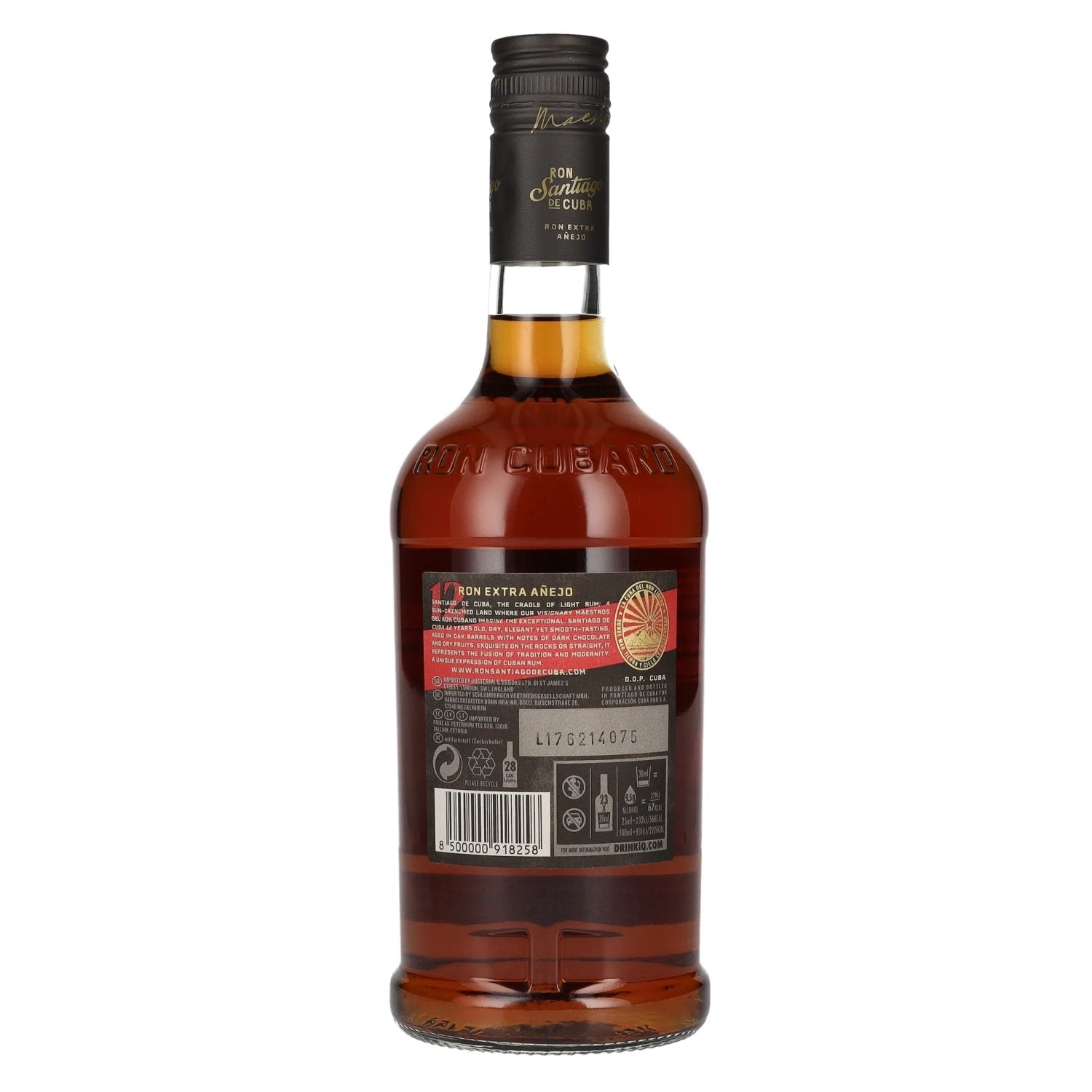 Ron Santiago de Cuba Ron Extra Añejo 12 Años D.O.P. Cuba 40% Vol. 0,7l