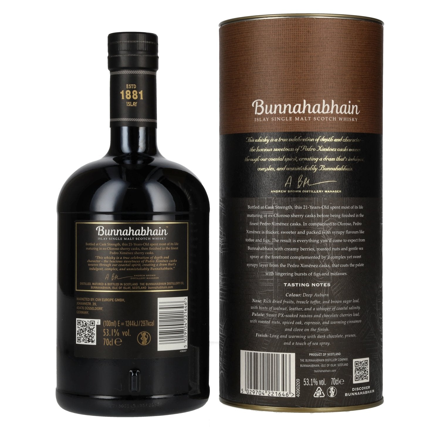 Bunnahabhain 21 Years Old Islay Single Malt Cask Strength Edition 2025 53,1% Vol. 0,7l in gift box
