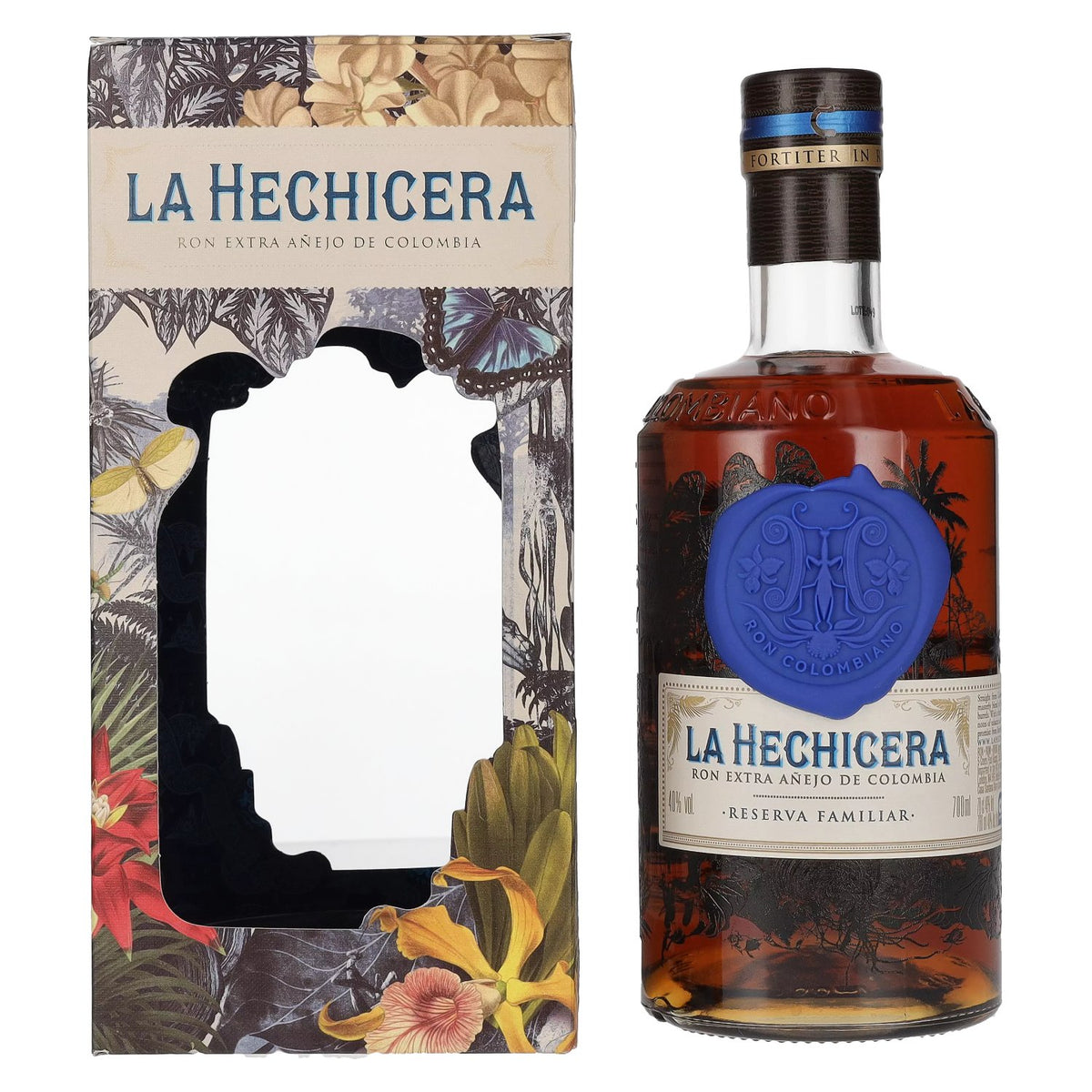 La Hechicera Ron Extra Añejo de Colombia RESERVA FAMILIAR 40% vol. 0,7l en boîte cadeau