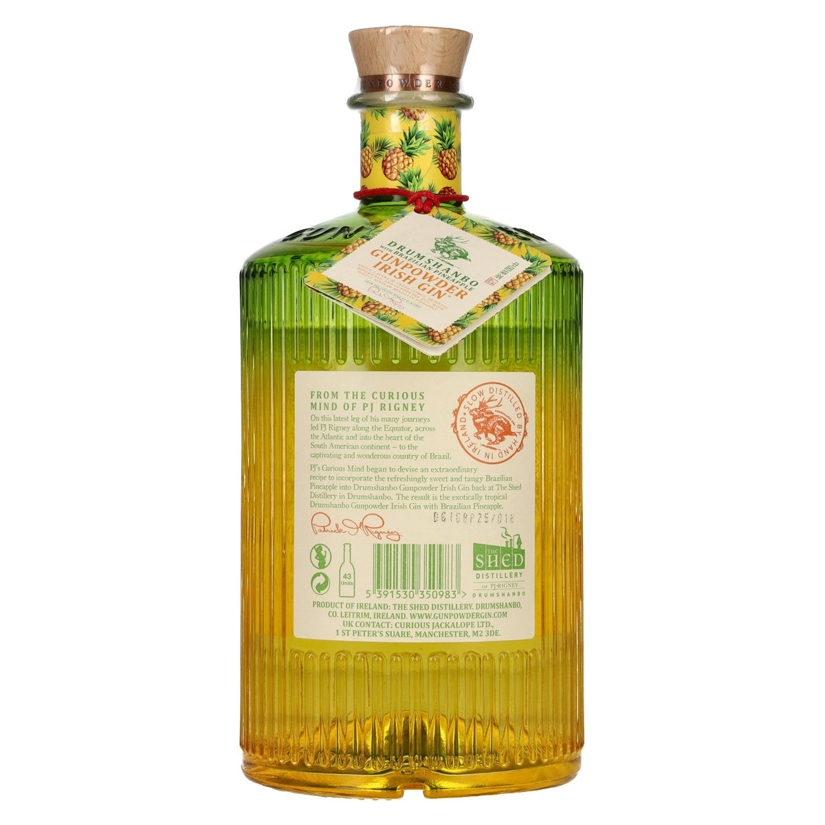 Gin irlandais Drumshanbo Gunpowder à l'ananas brésilien, 43 % vol., 1 l