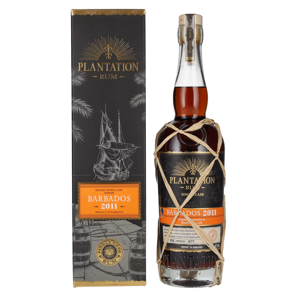 Plantation Rum BARBADOS Single Cask Maury Wine Cask Finish 2011 48,1% vol. 0,7l en boîte cadeau