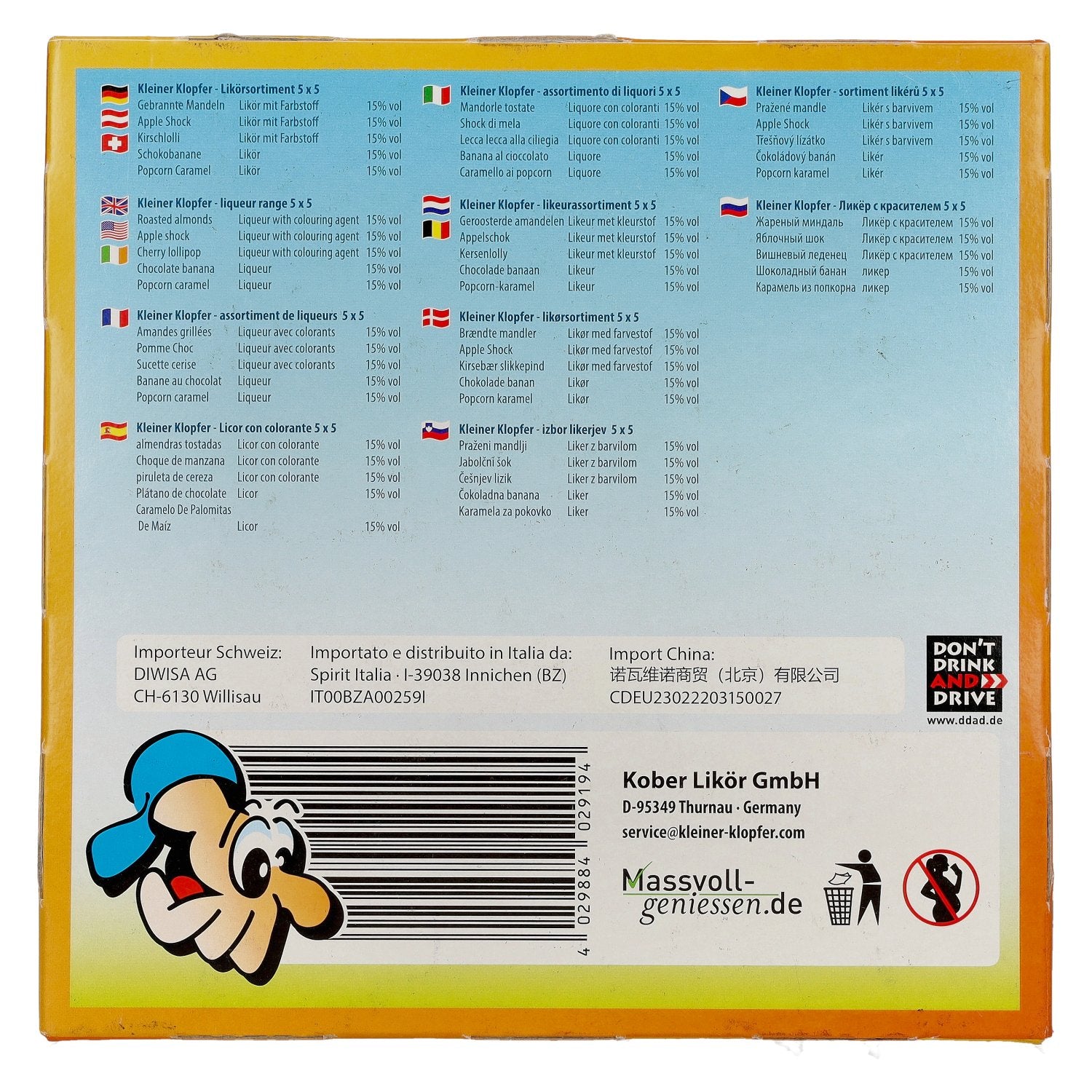 Kleiner Klopfer « Festzelt Mix » 15 % vol. 25 x 0,02 l