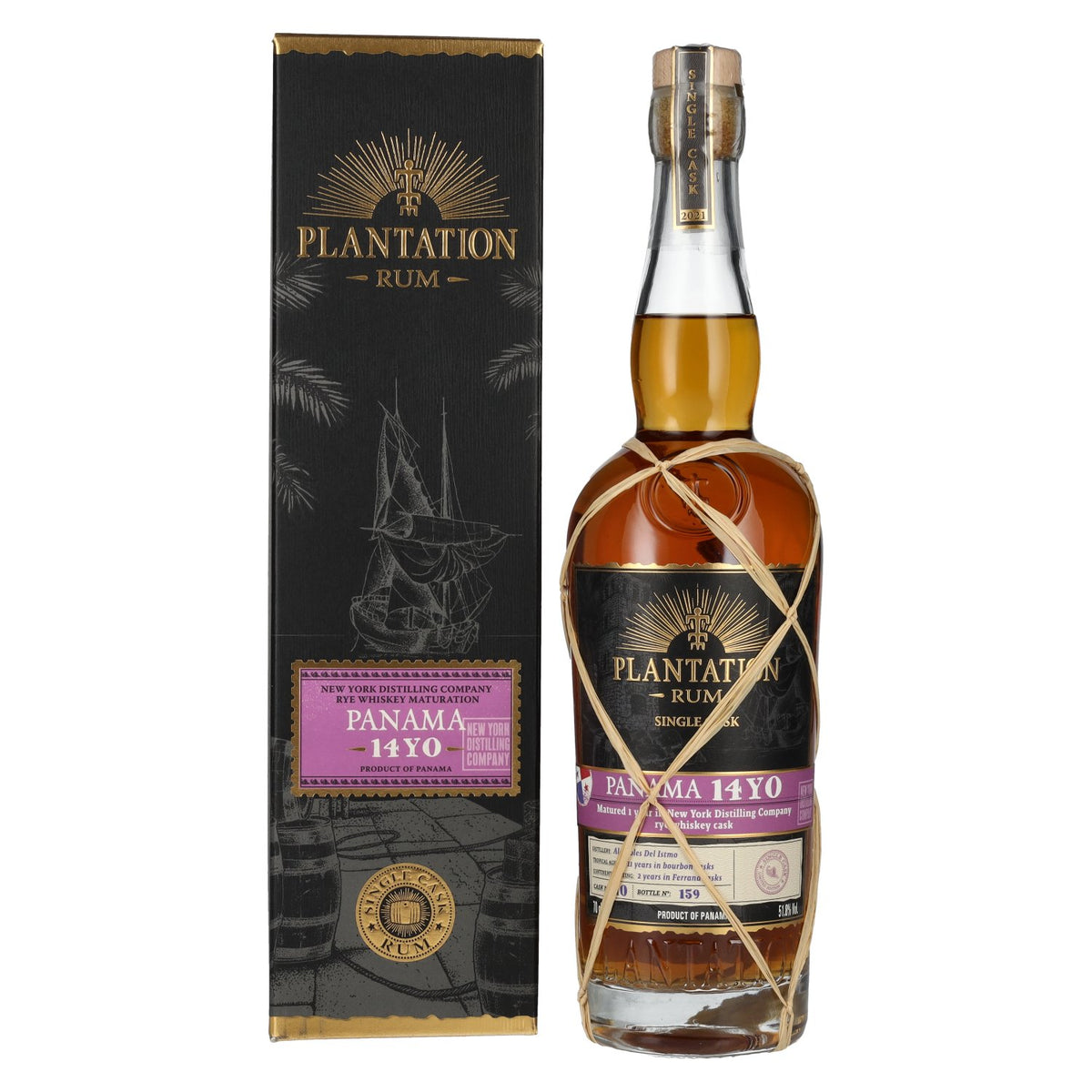 Plantation Rum PANAMA 14 Years Old Rye Whiskey Maturation Edition 2021 51,8% vol. 0,7l en coffret cadeau