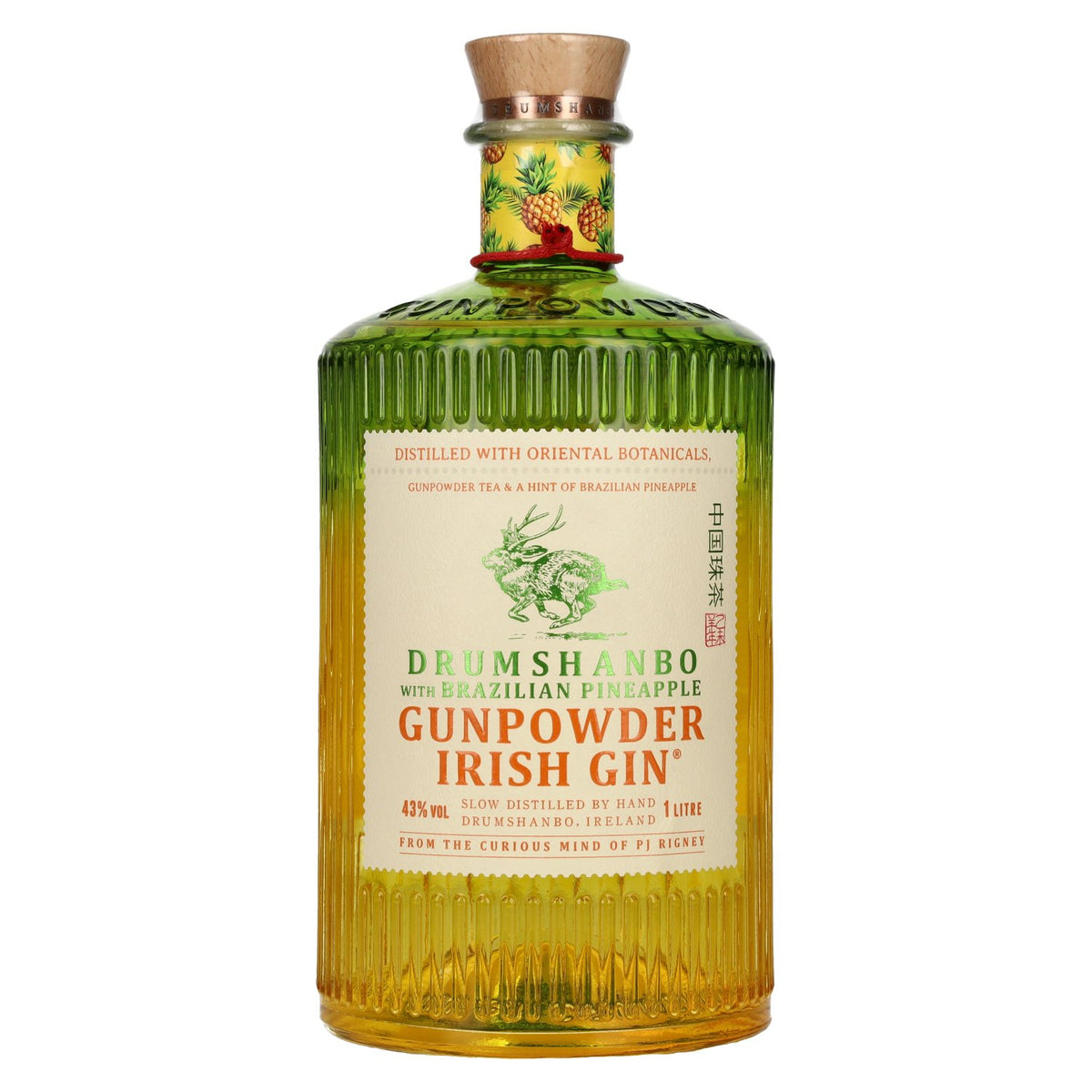 Gin irlandais Drumshanbo Gunpowder à l'ananas brésilien, 43 % vol., 1 l
