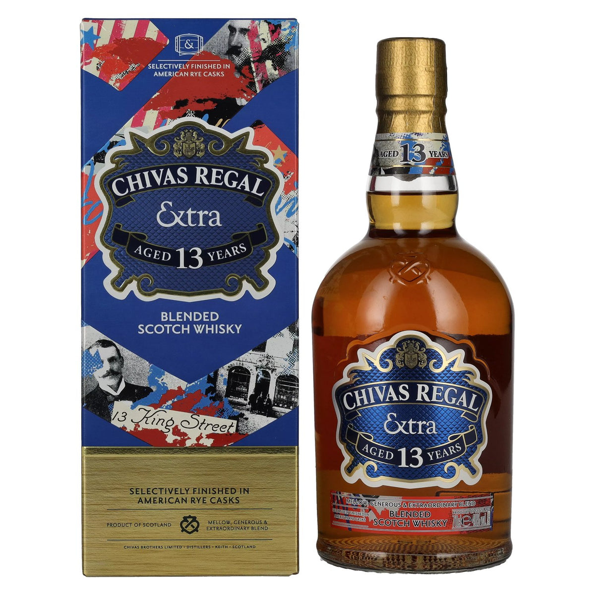 Chivas Regal EXTRA 13 Years Old AMERICAN RYE CASKS Finish 40% Vol. 0,7l in gift box