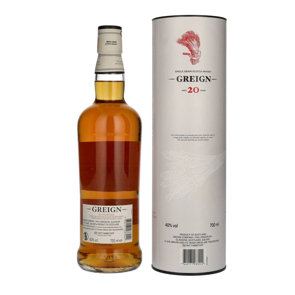 Greign 20 Years Old Single Grain Scotch Whisky 40% Vol. 0,7l in Geschenkbox