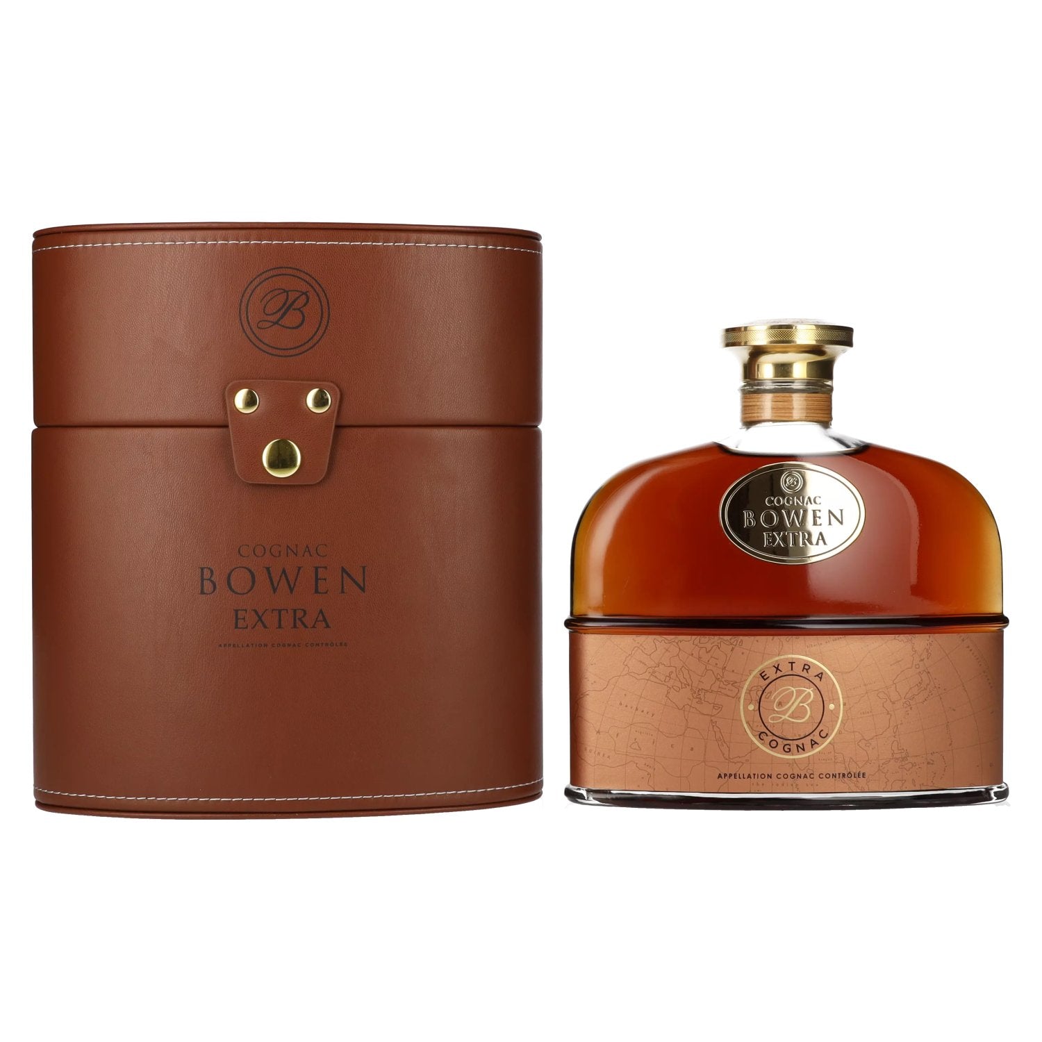 Cognac Bowen Extra 40% vol. 0,7l dans un coffret cadeau en cuir