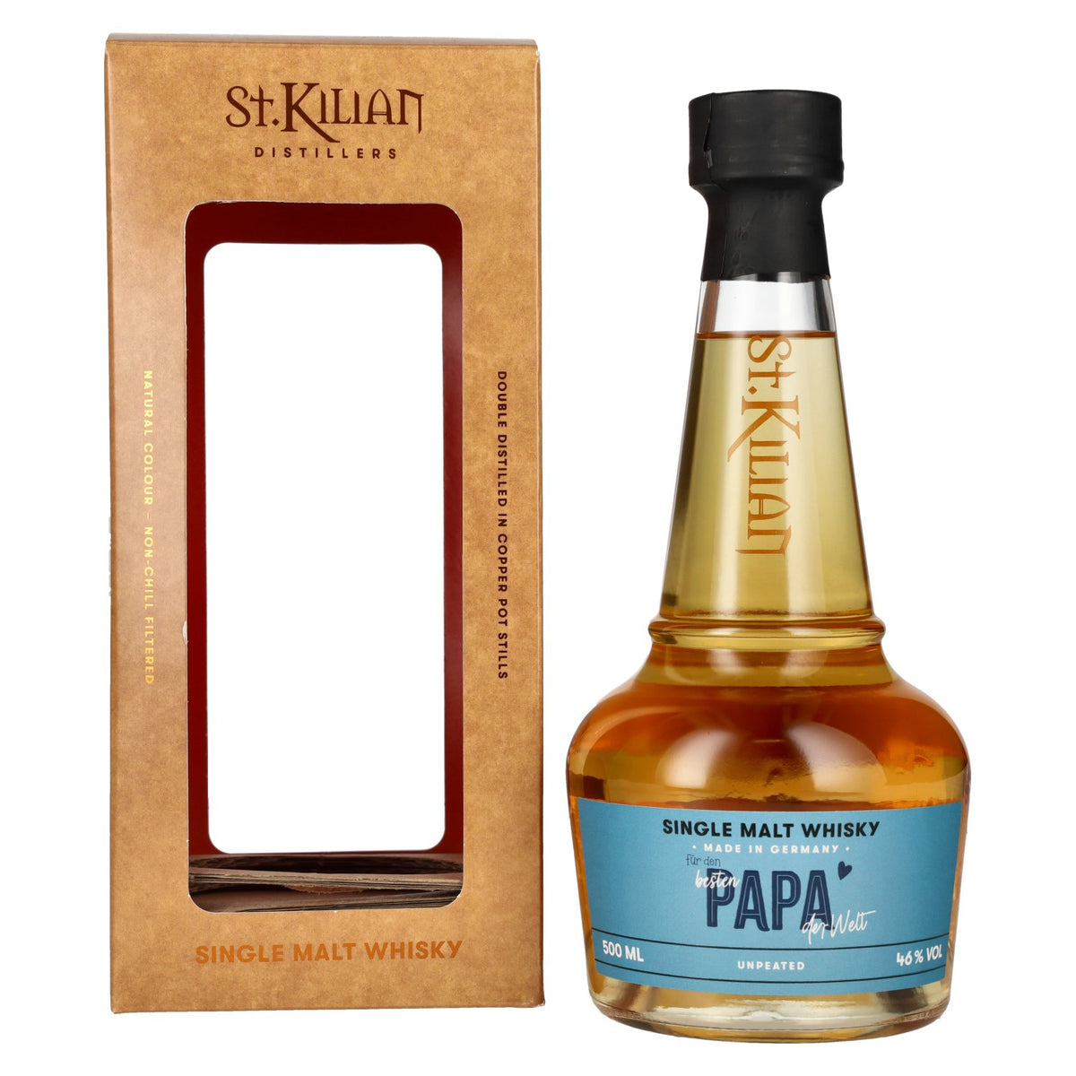 St. Kilian Unpeated Single Malt Whisky pour le meilleur PAPA du monde 46% vol. 0,5l en boîte cadeau