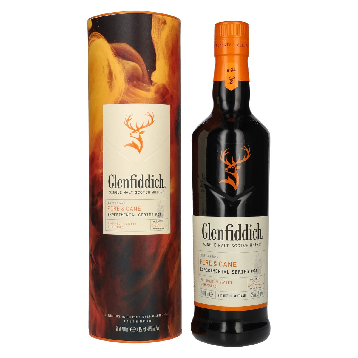 Glenfiddich FIRE &amp; CANE Single Malt Scotch Whisky 43% Vol. 0,7l en boîte cadeau