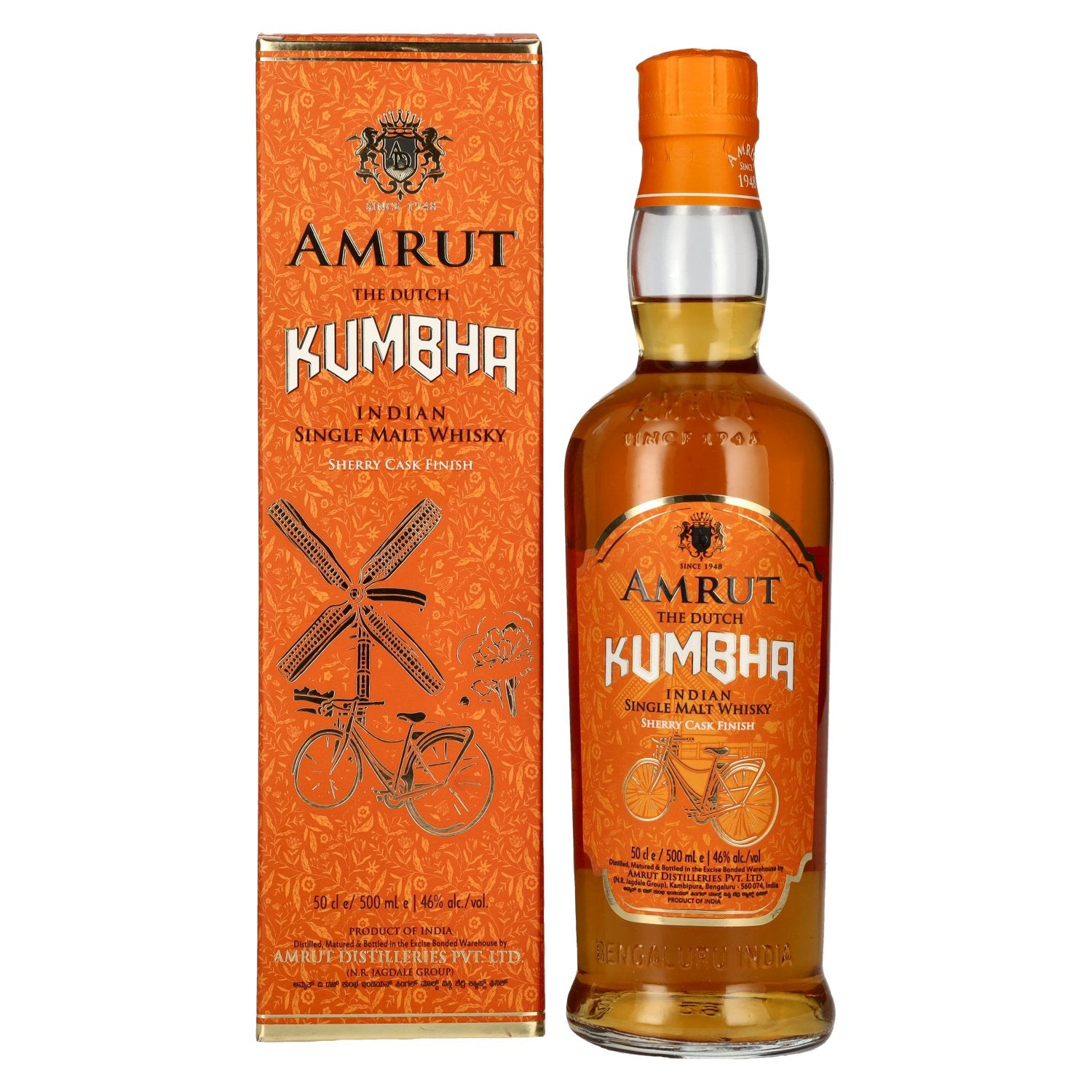 Amrut THE DUTCH KUMBHA Single Malt Whisky Sherry Cask Finish 46% Vol. 0,5l in Geschenkbox