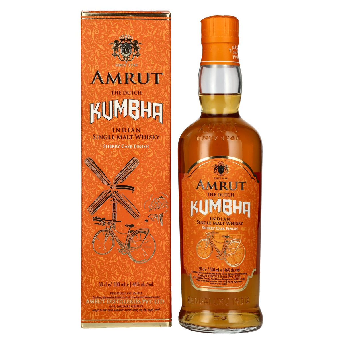 Amrut THE DUTCH KUMBHA Single Malt Whisky Sherry Cask Finish 46% vol. 0.5 l in a gift box