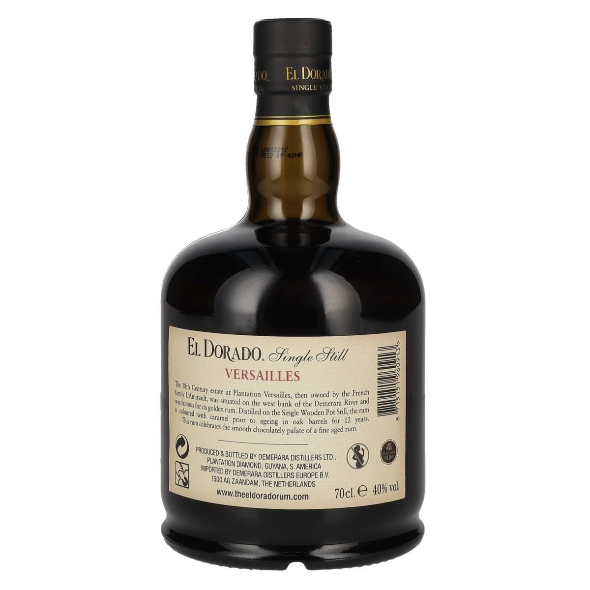 El Dorado VERSAILLES Single Still Finest Demerara Rum 2009 40% Vol. 0,7l