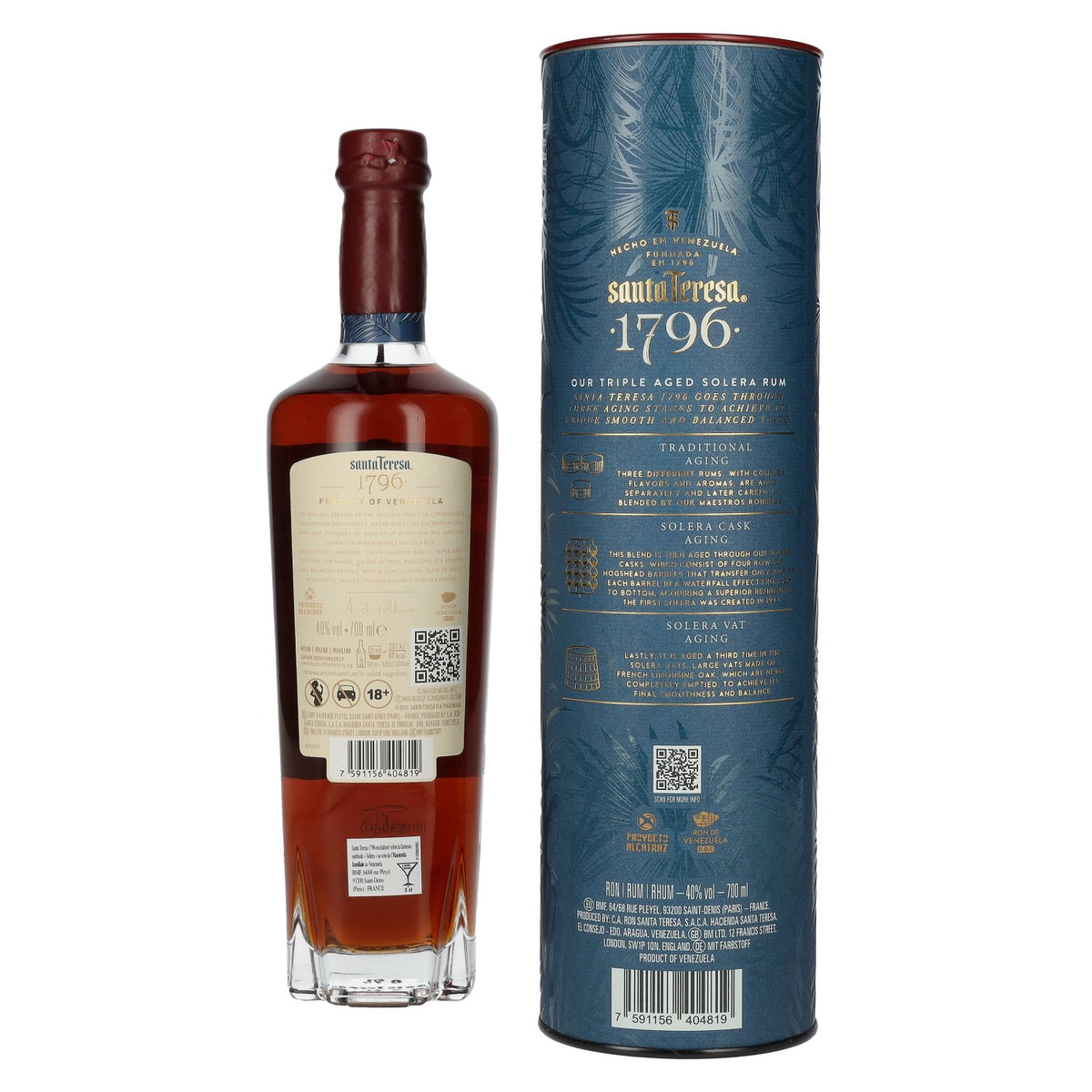Santa Teresa 1796 Triple Aged Solera Rum 40% Vol. 0,7l in gift box