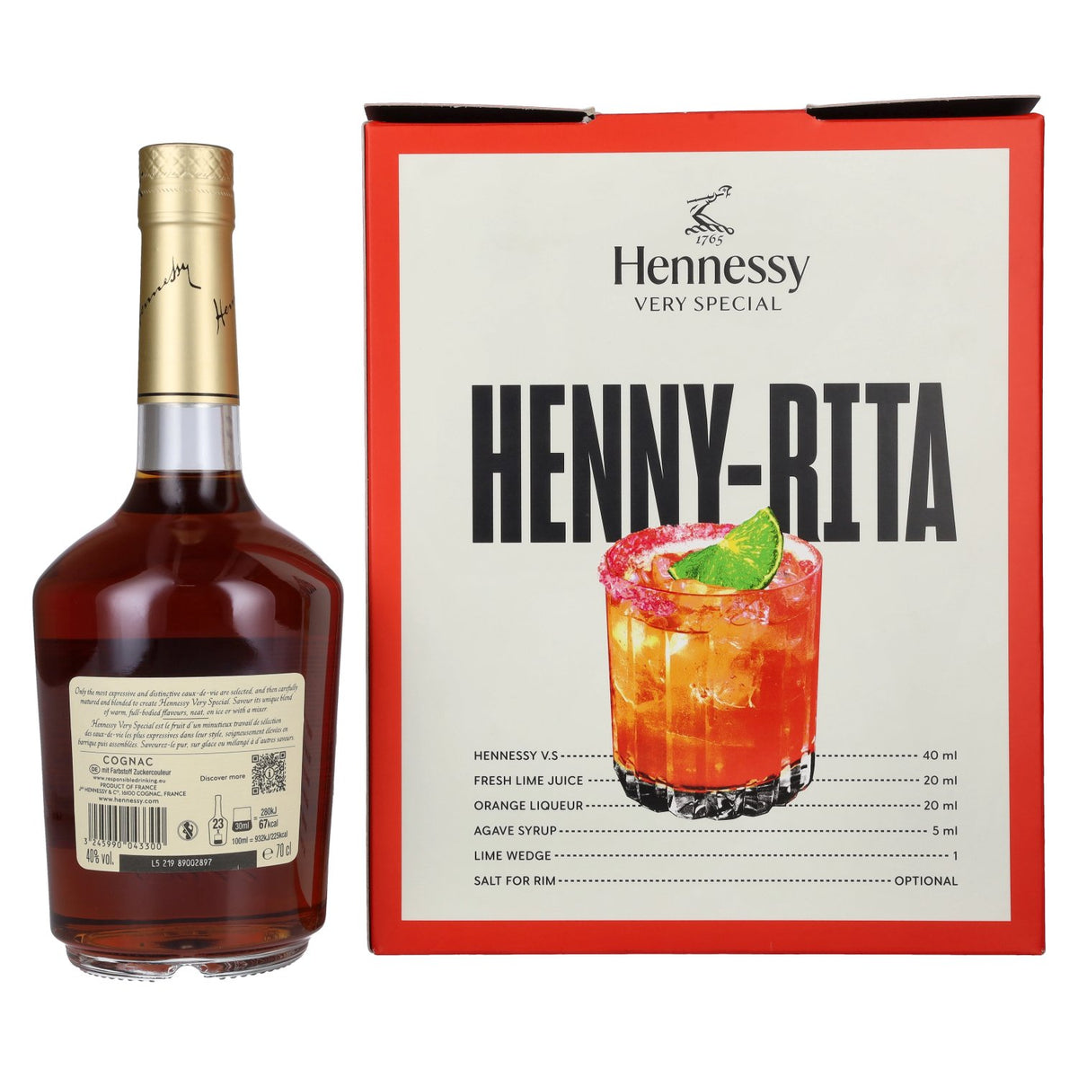 Hennessy Very Special Cognac 40% Vol. 0,7l en coffret cadeau avec 2 verres