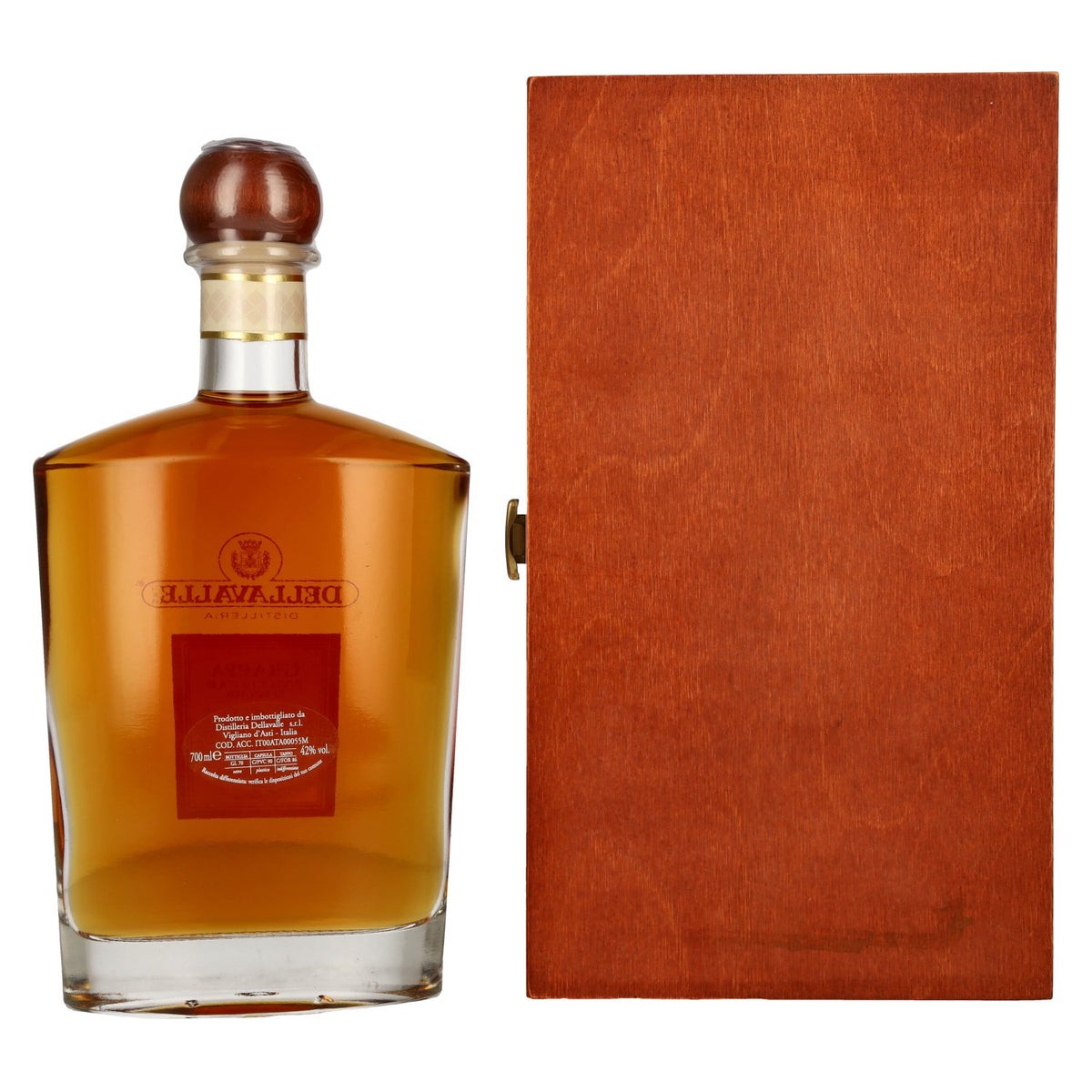 Dellavalle Grappa In Botti Da PORTO Single Vintage Cask 42% vol. 0,7l dans une caisse en bois