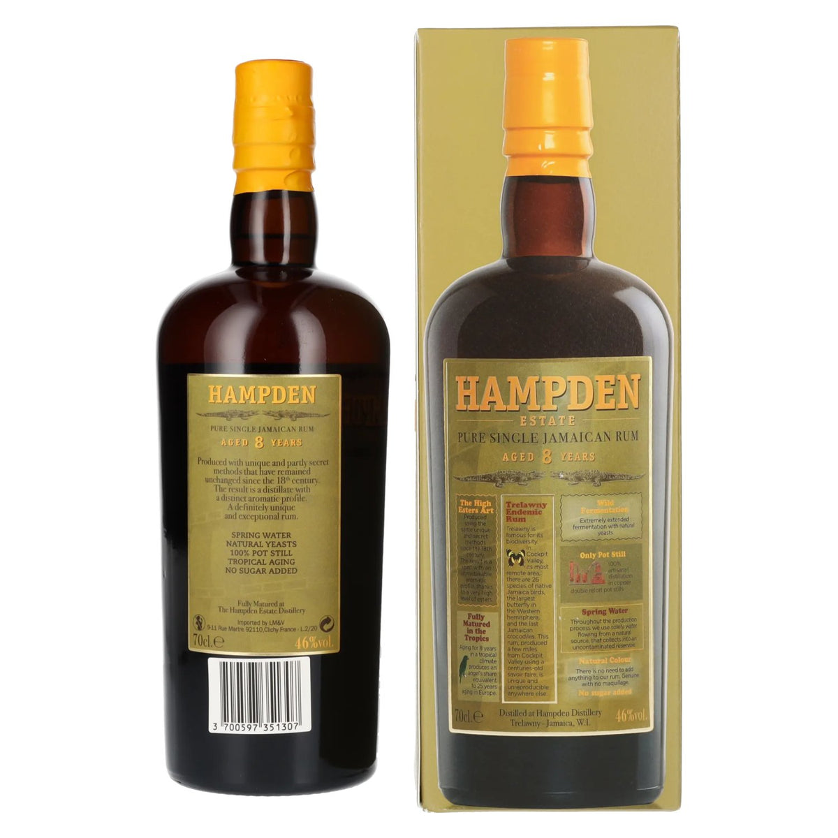 Hampden Estate Rum 8 Years Old Pure Single Jamaican Rum 46% Vol. 0,7l in gift box