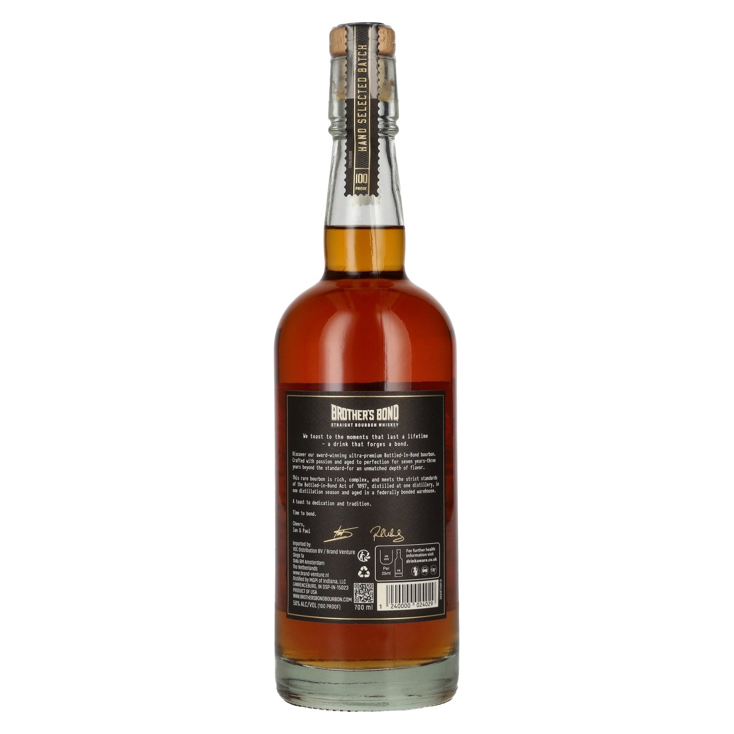Brother's Bond 7 Years Old Bottled-In-Bond Straight Bourbon Whiskey Batch No. 0003 50% Vol. 0,7l