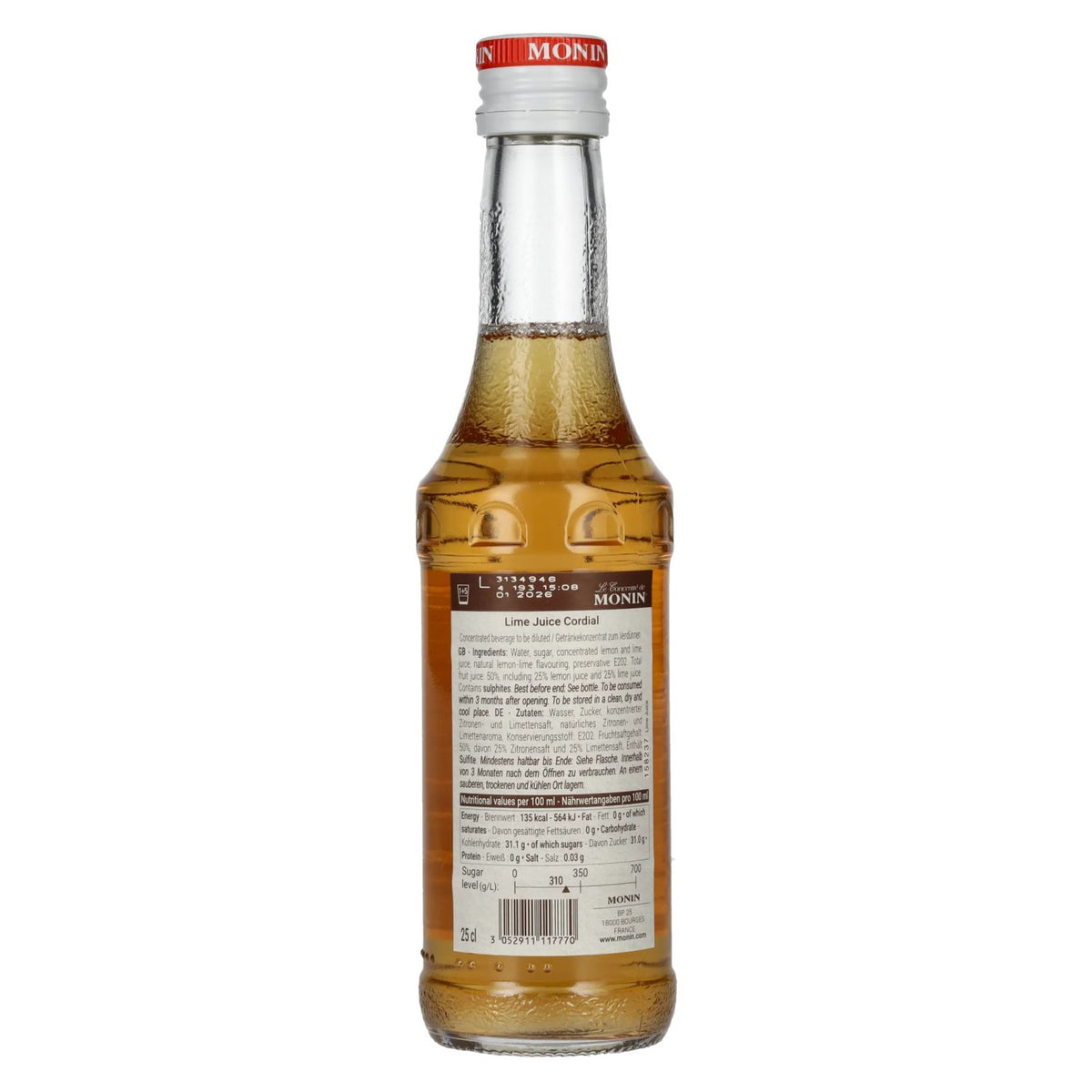 Le Sirop de Monin LIMETTENSIRUP 0.25l