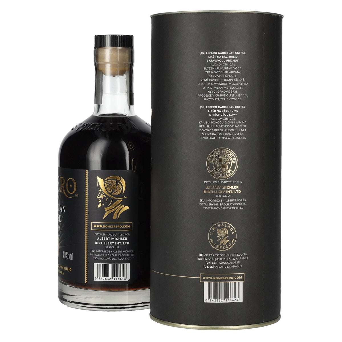 Ron Espero Caribbean Coffee &amp; Rum Liqueur 40% ABV, 0.7 litres, in a gift box