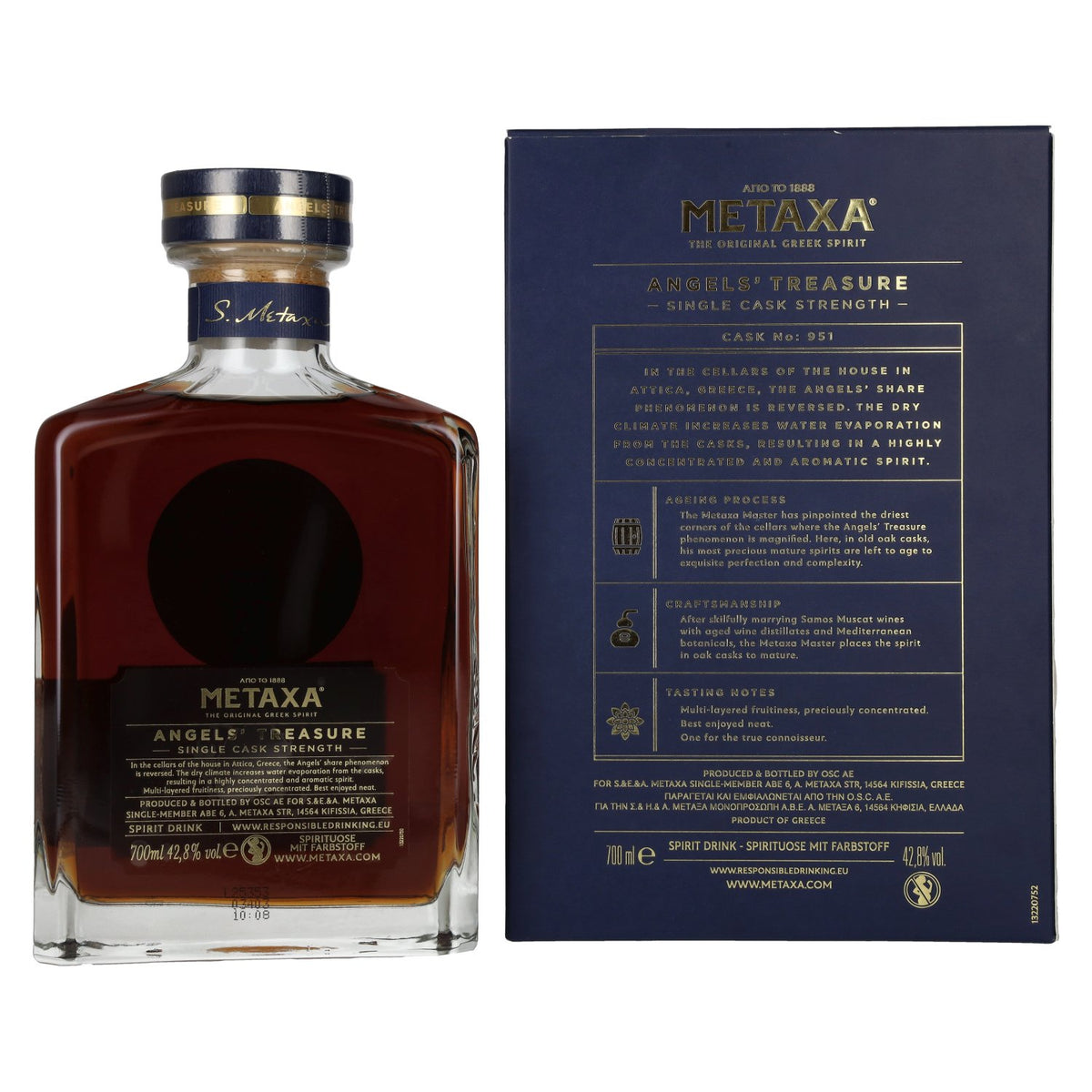 Metaxa Angels' Treasure Single Cask Strength 42,8% Vol. 0,7l in Geschenkbox